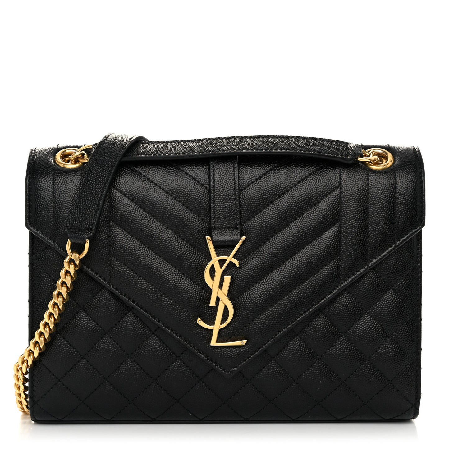 Grain De Poudre Textured Mixed Matelasse Triquilt Medium Monogram Satchel Black