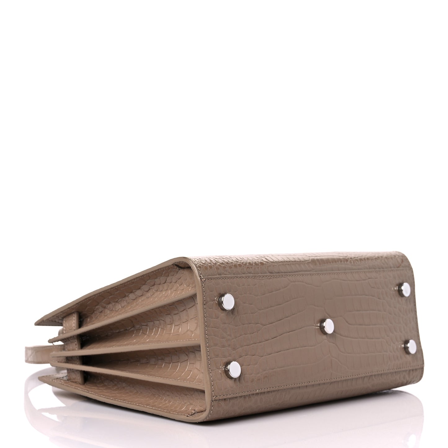 Calfskin Crocodile Embossed Baby Sac De Jour Brown