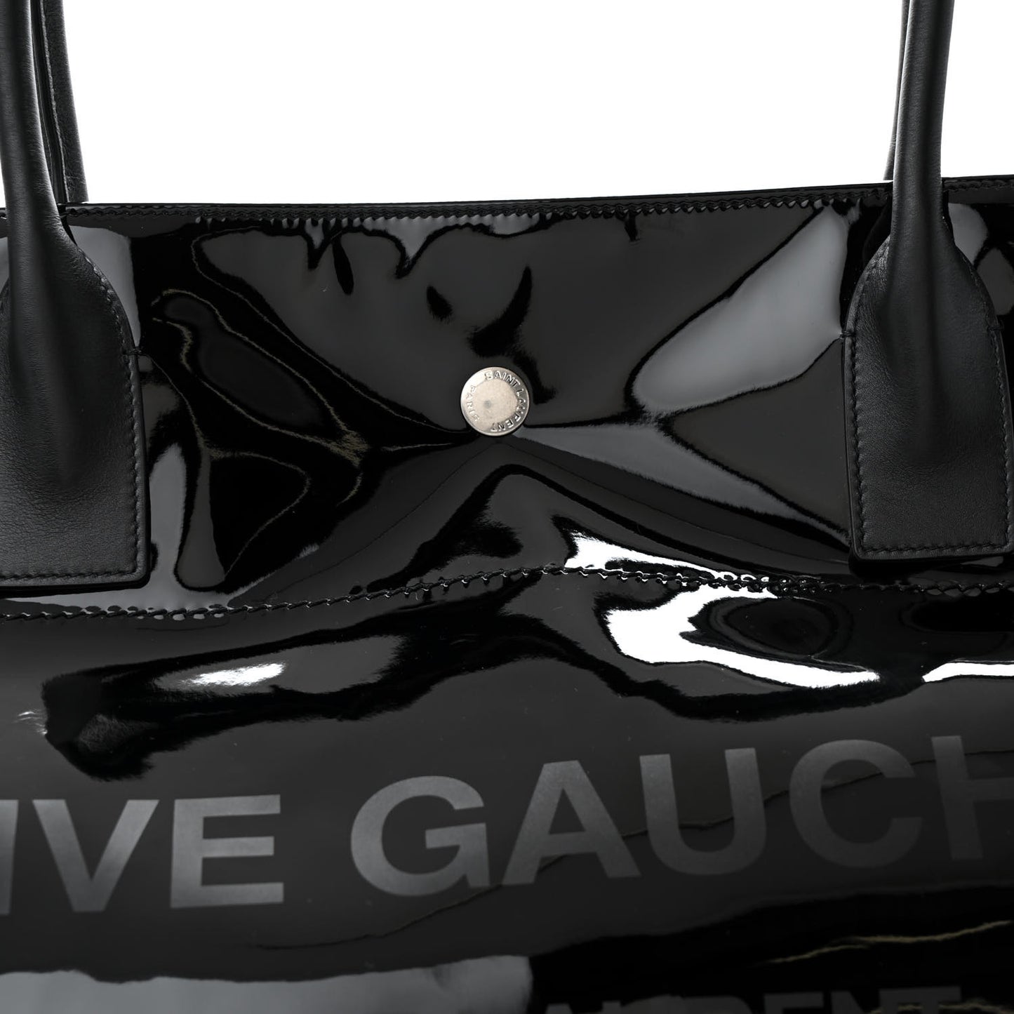 Patent Calfskin Rive Gauche Maxi Tote Black