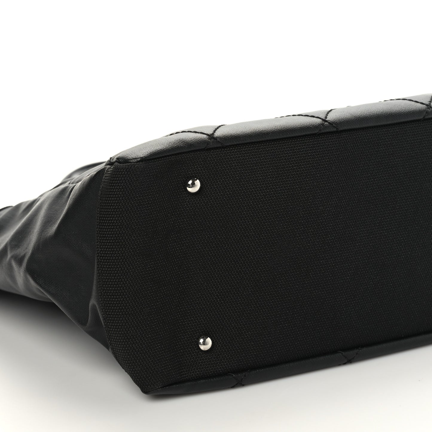 Coated Canvas Quilted Large Paris Biarritz Tote Black