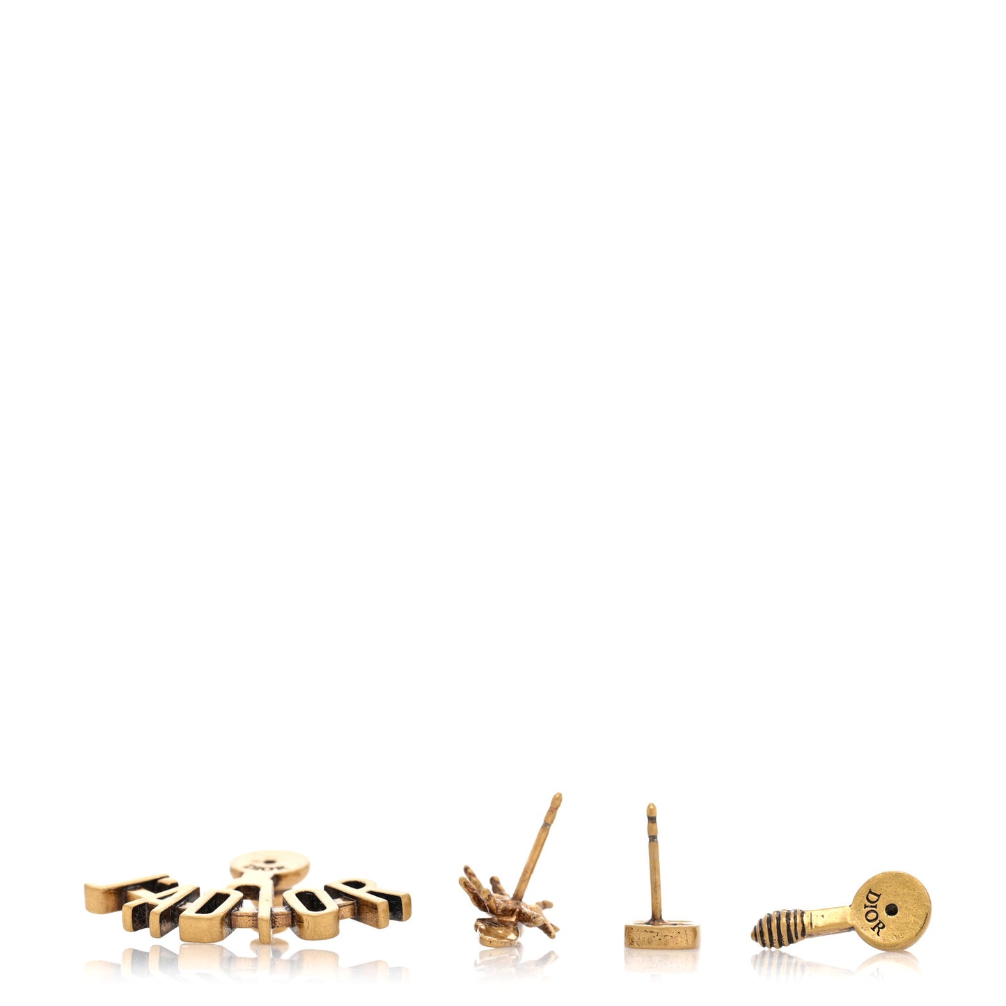Metal J'Adior Earrings Aged Gold