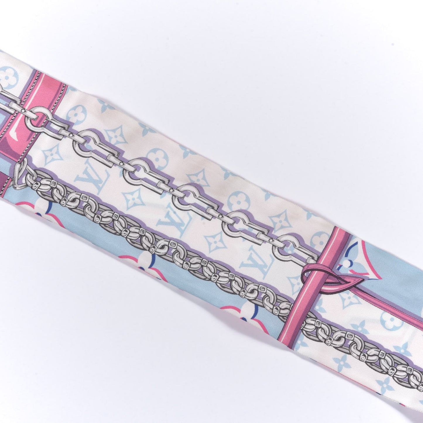 Silk Monogram Escale Perfect Match Bandeau Bleu Rose