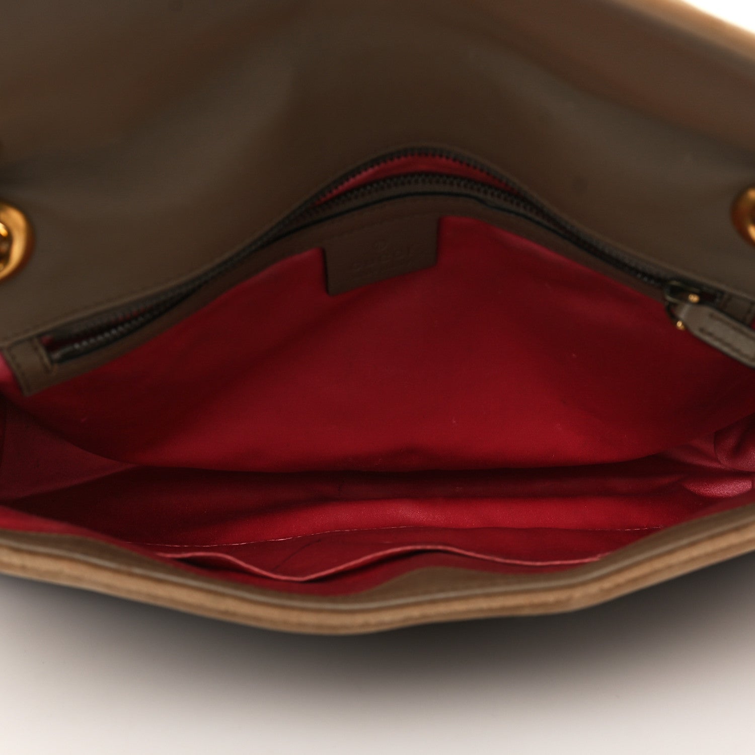 Gucci Velvet Matelasse Medium GG Marmont Shoulder Bag Taupe 5 of 10