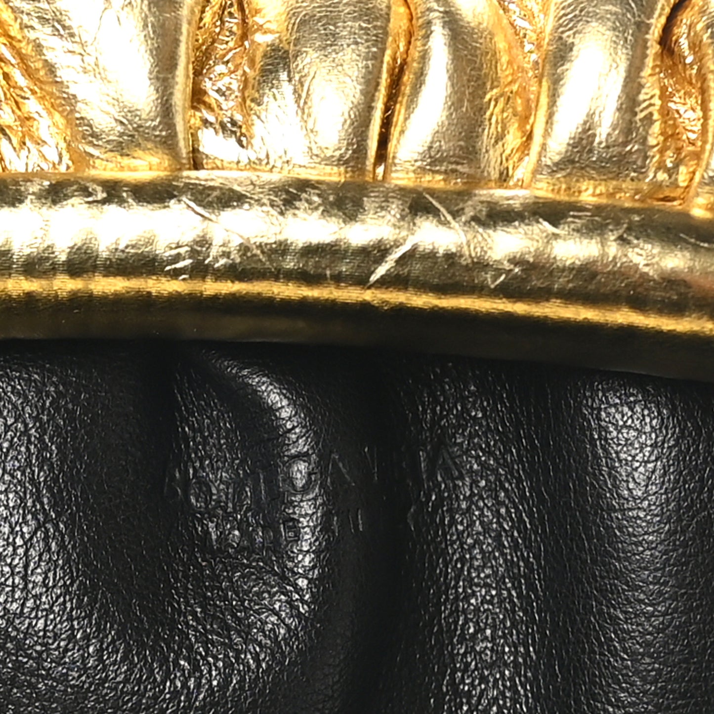 Metallic Bark Calfskin The Mini Pouch Gold