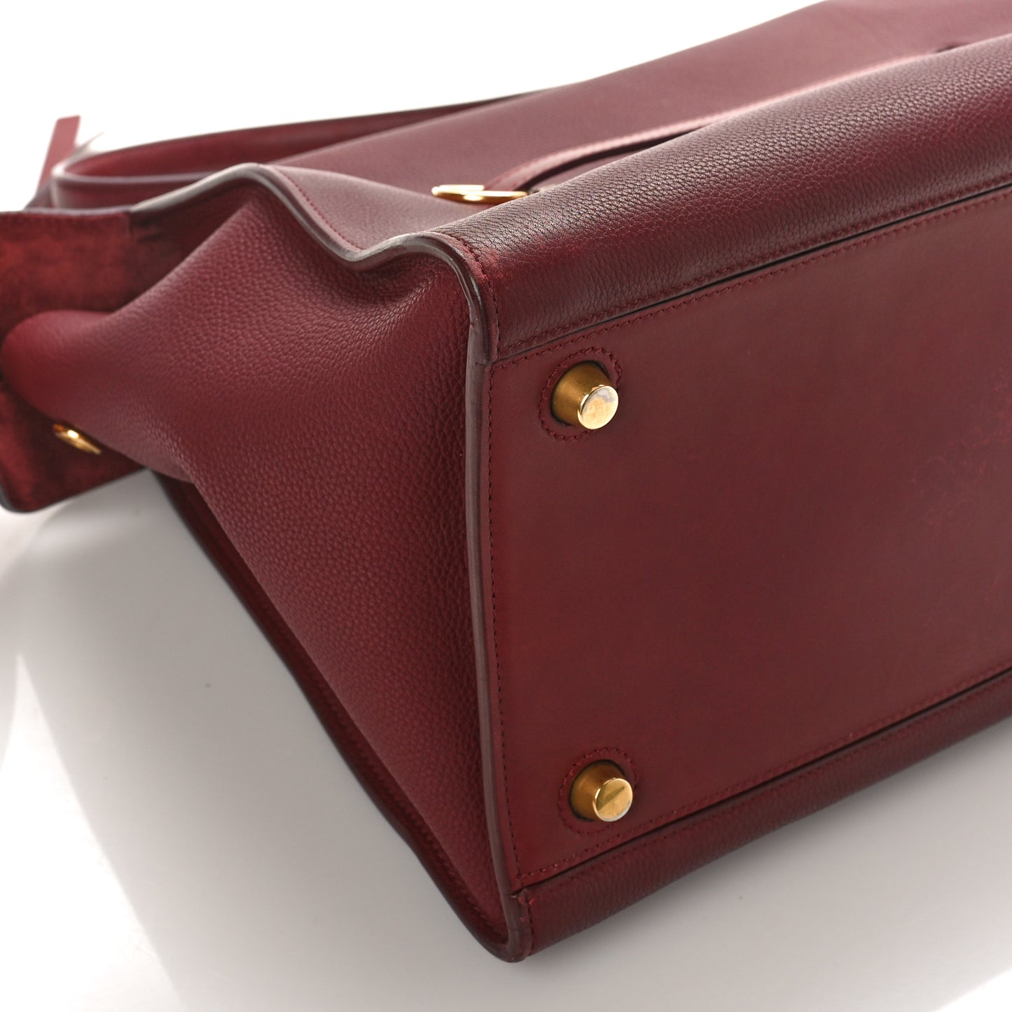 Goatskin Smooth Calfskin Small Ring Bag Dark Ruby