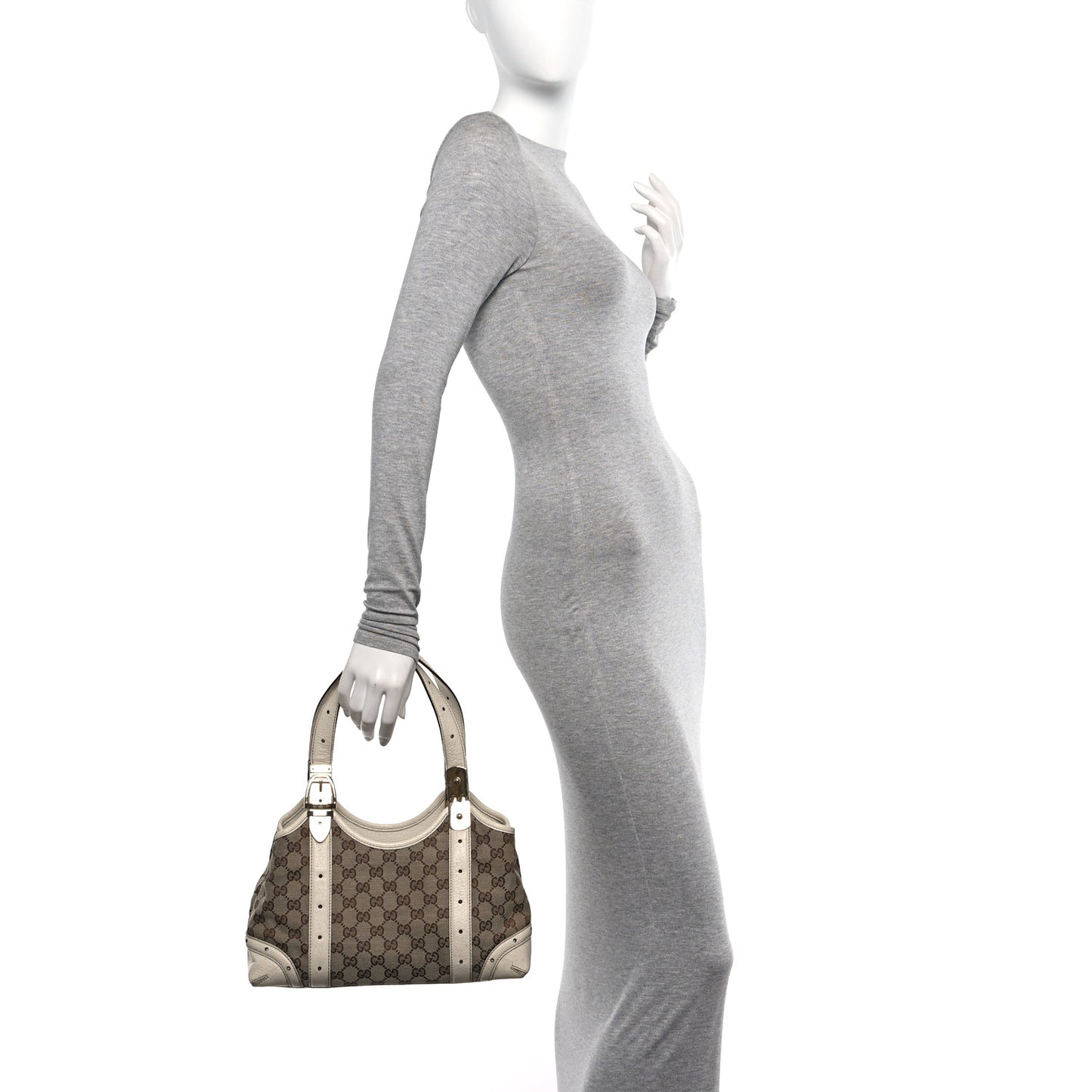 Monogram Horsebit Shoulder Bag Off White