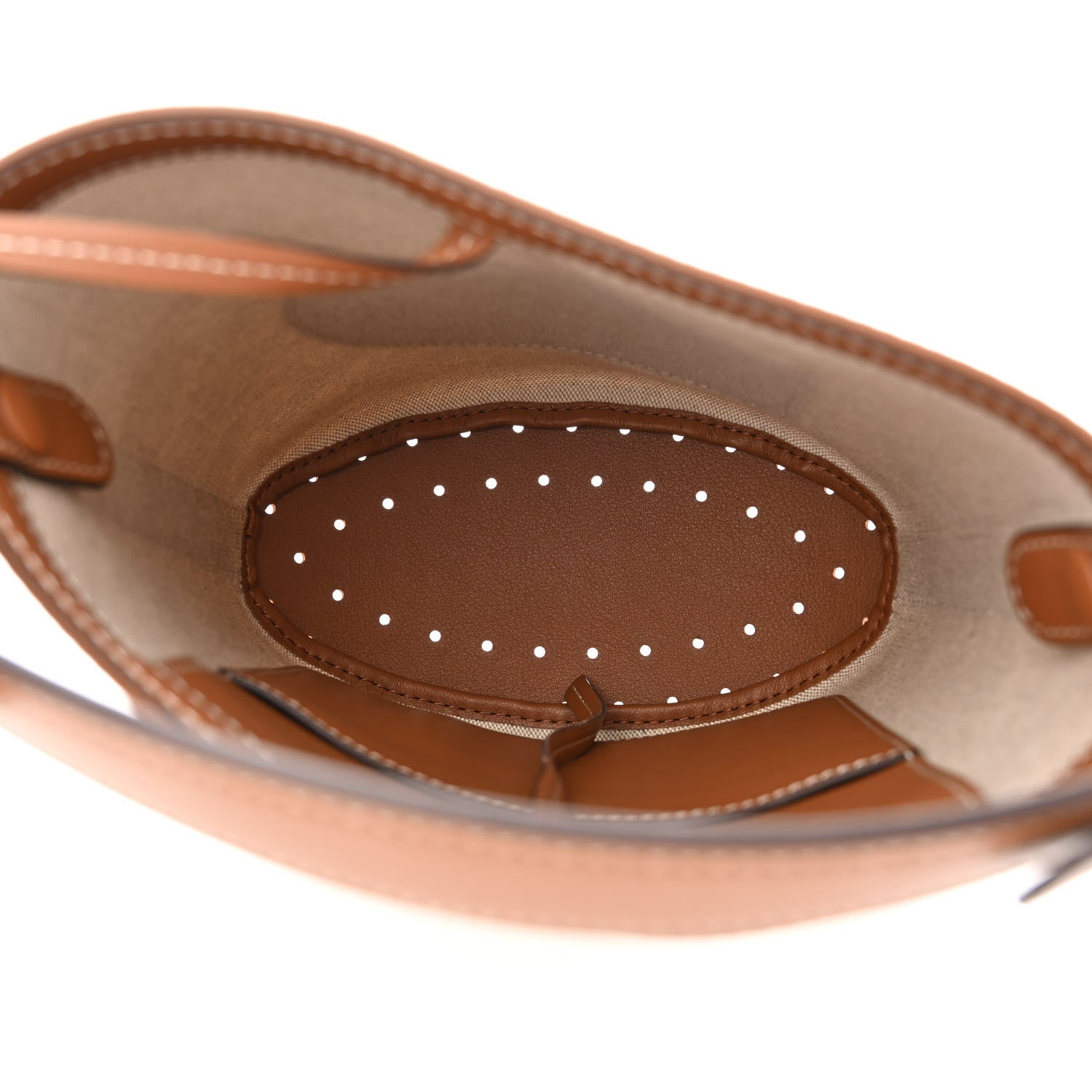 Delvaux Linen Canvas Supple Calfskin Mini Pin Daily Surpique Bucket Naturel 5 of 12