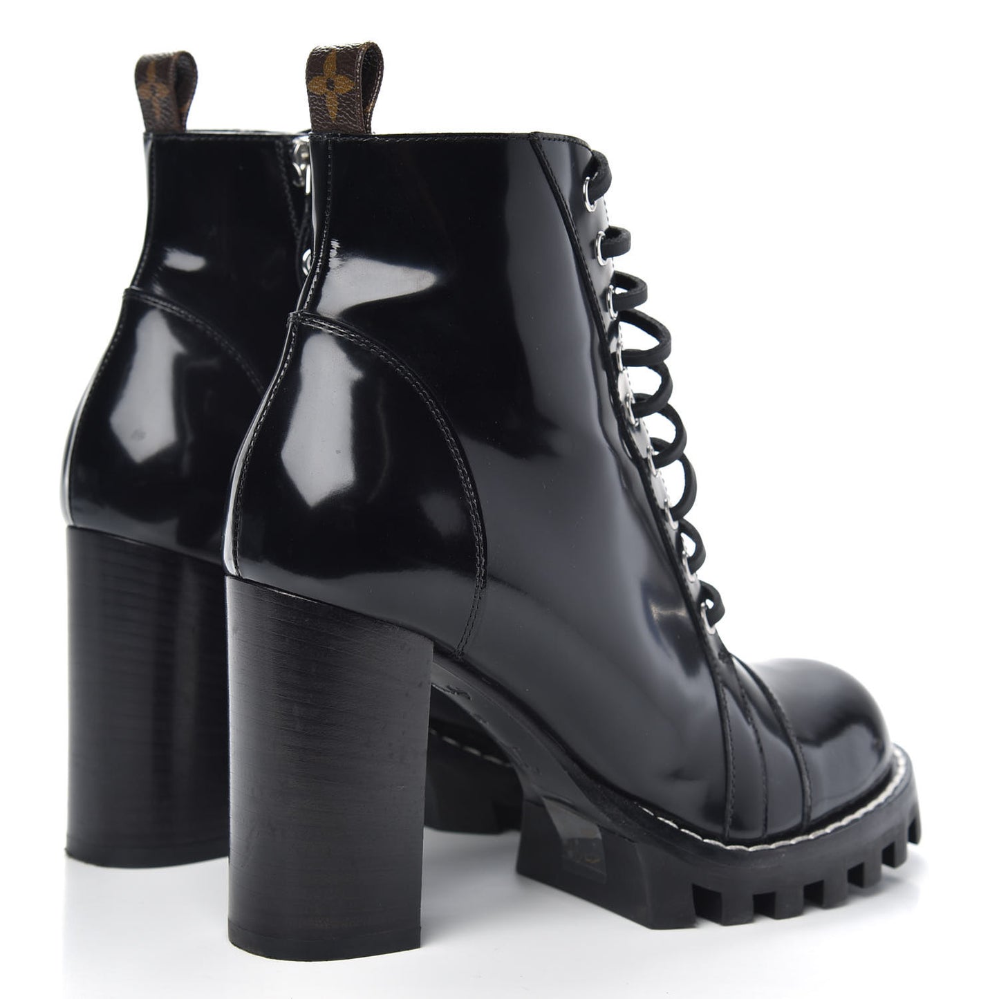 Patent Calfskin Star Trail Ankle Boots 39 Black