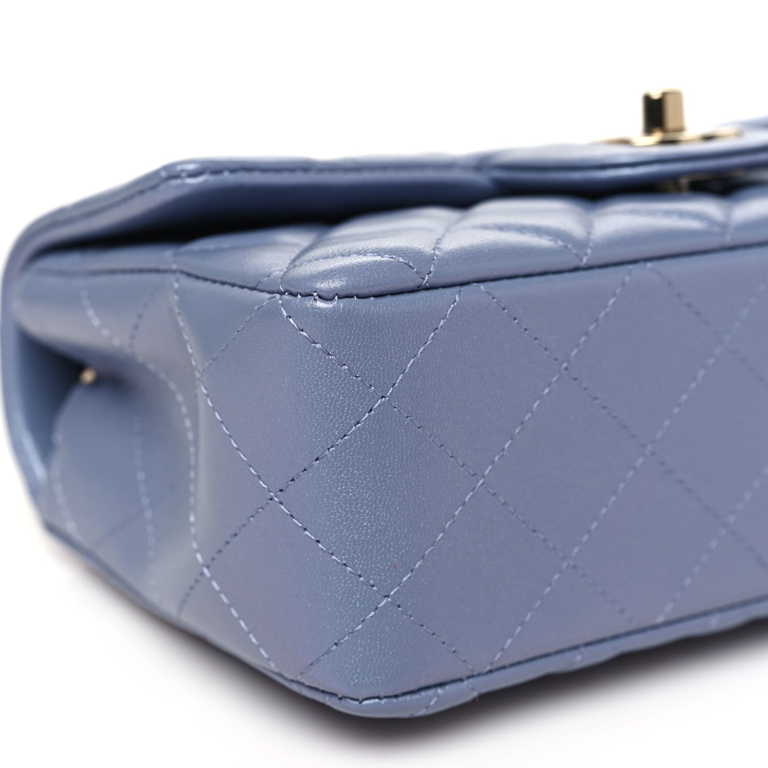 Chanel Iridescent Lambskin Quilted Mini Rectangular Flap Light Purple 9 of 10
