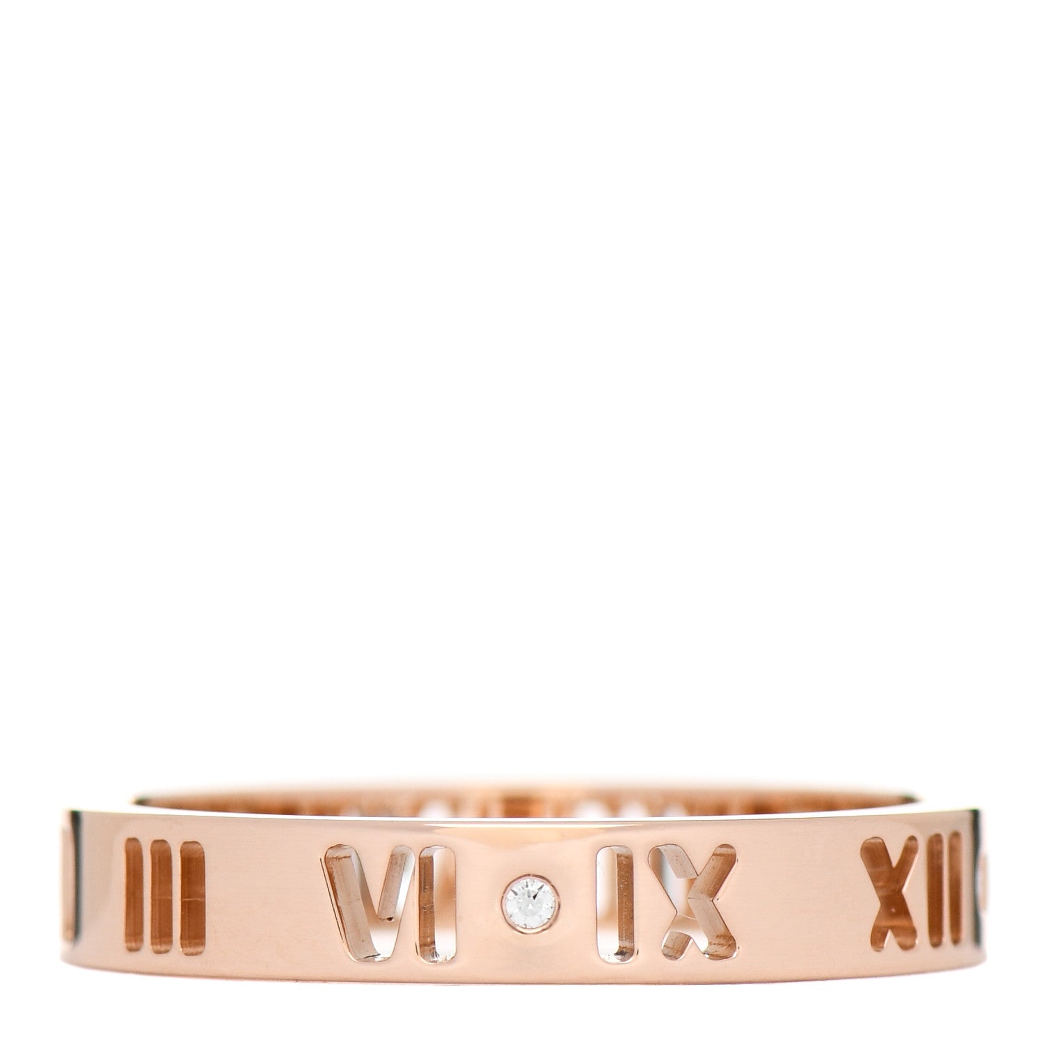 Tiffany 18K Rose Gold Diamond Atlas Pierced Ring 57 8 1 of 5