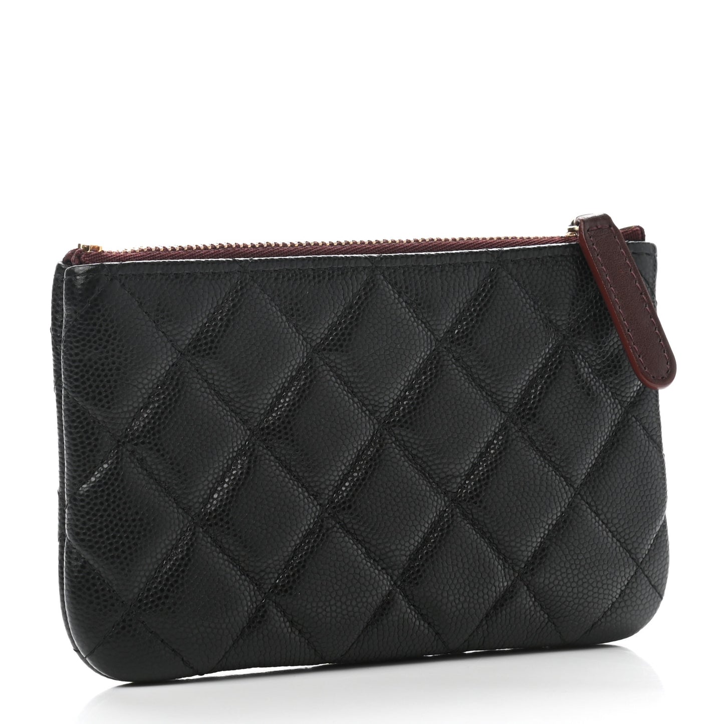 Caviar Quilted Small Cosmetic Case Black