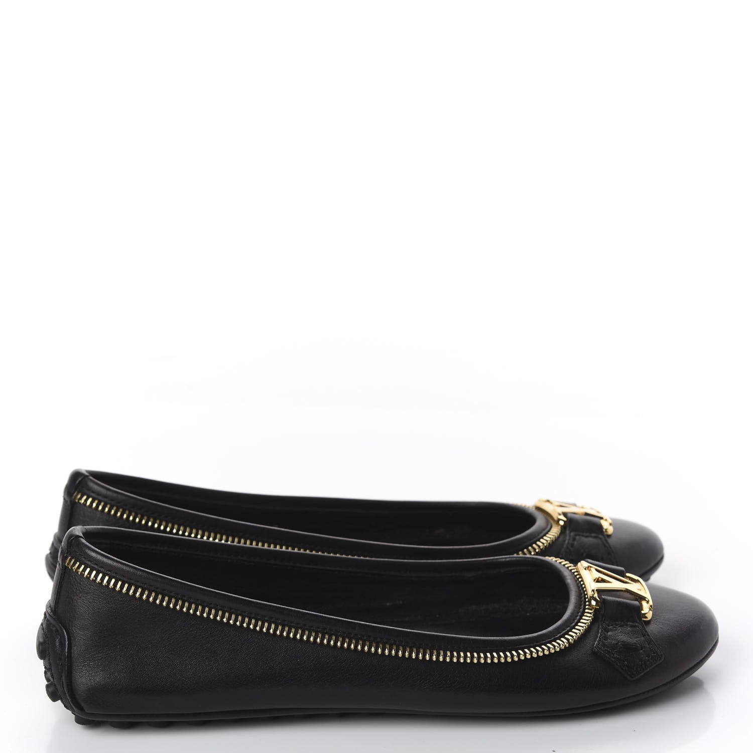Louis Vuitton Calfskin Zip Oxford Ballerina Flats 35 Black 4 of 9