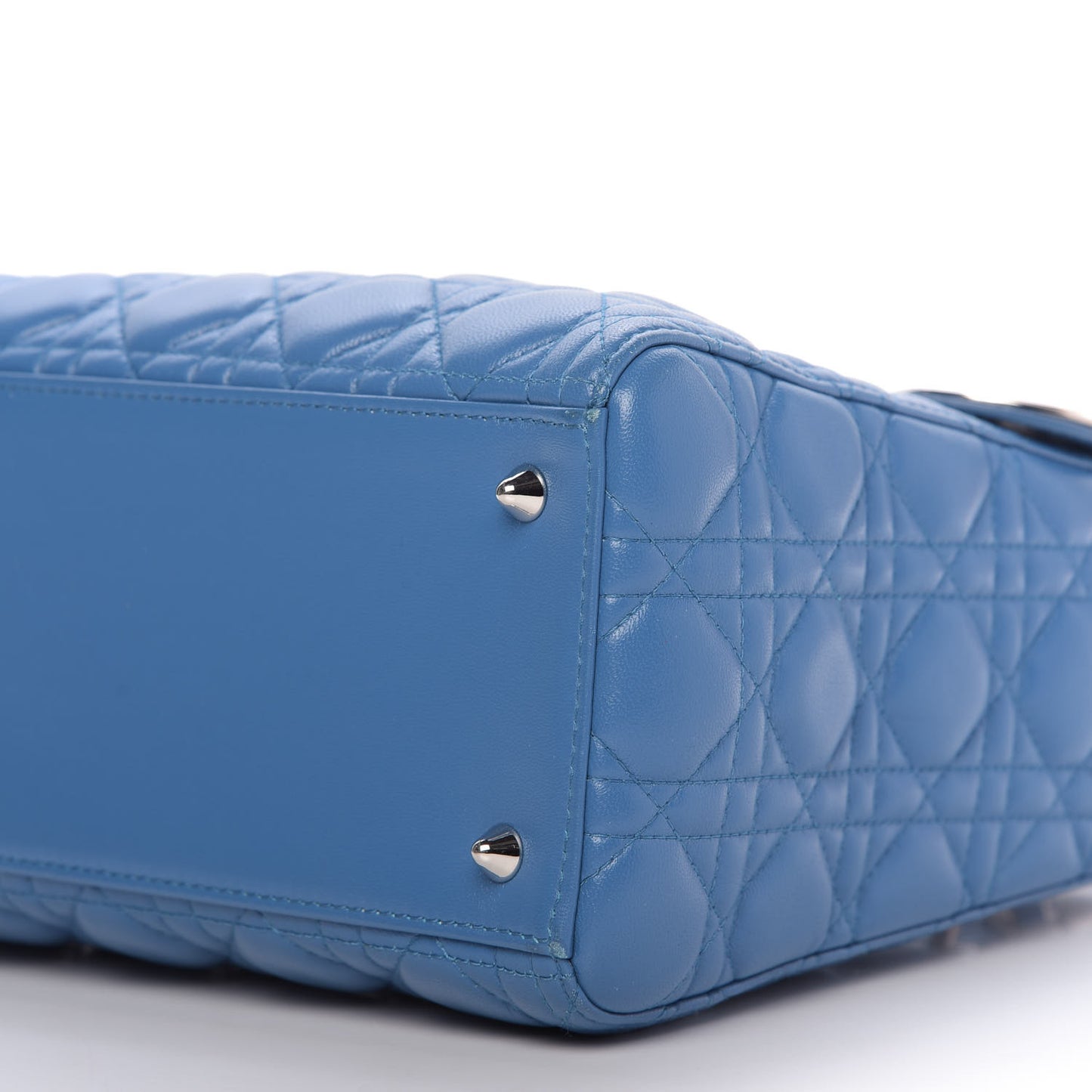 Lambskin Cannage Medium Lady Dior Blue Pastel