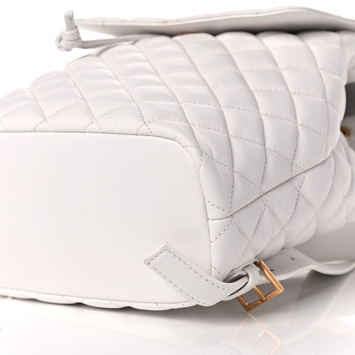 Calfskin Quilted Medusa Backpack White