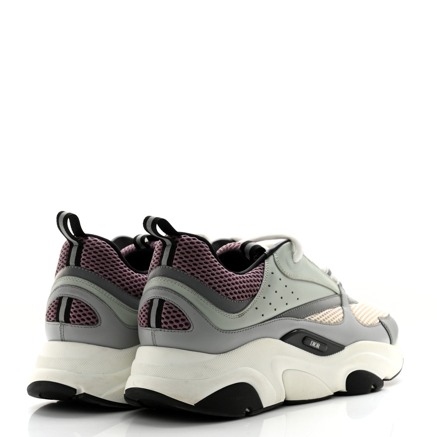 Christian Dior Technical Mesh Calfskin Mens B22 Sneakers 45 Cream Lavender 4 of 13