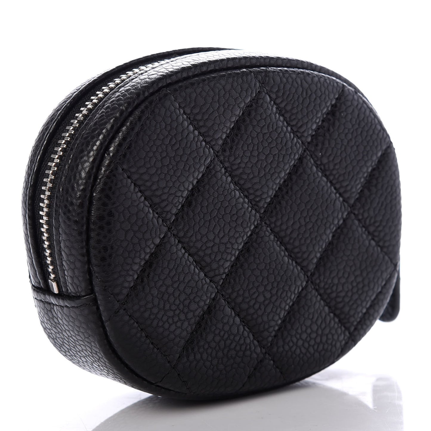 Caviar Quilted Zip Around Classic Coin Purse Black