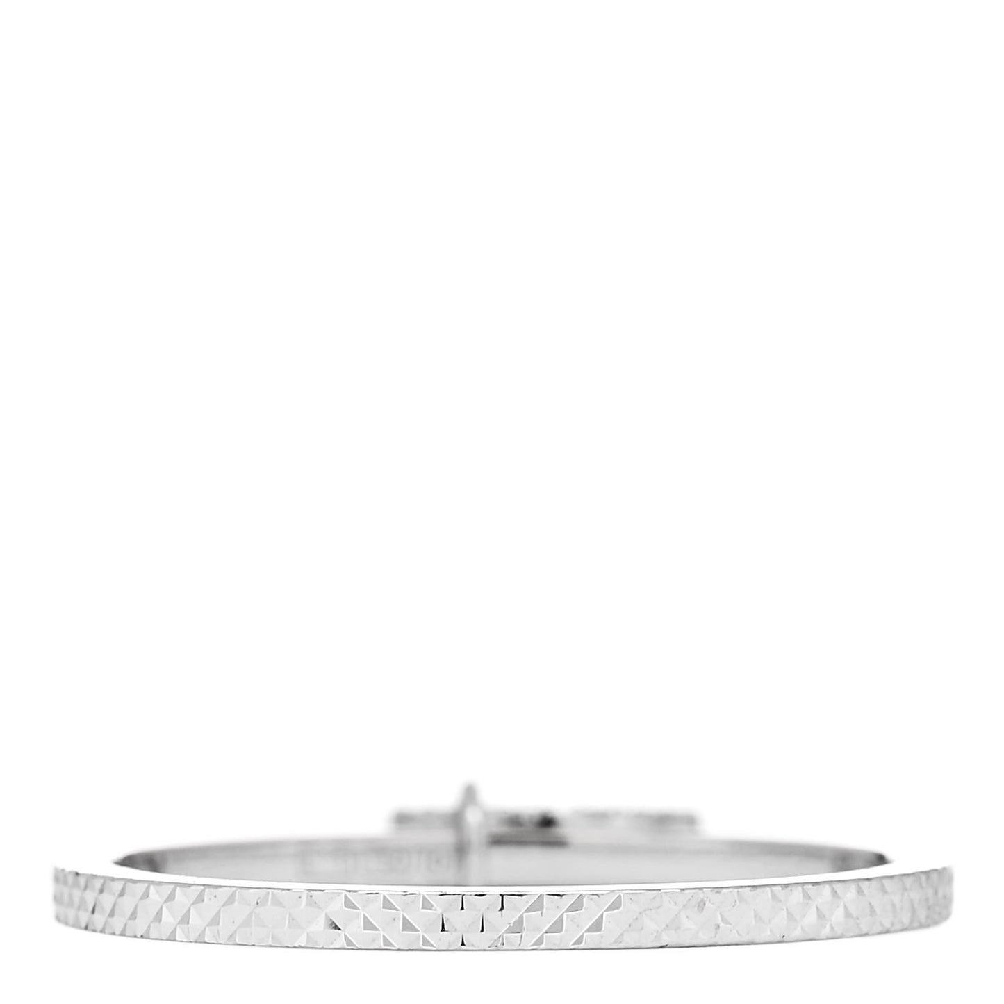 18K White Gold Diamond Running G Charm Ring 49 5