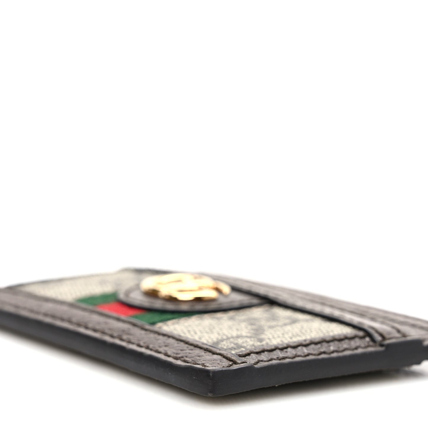 GG Supreme Monogram Ophidia Card Holder Brown