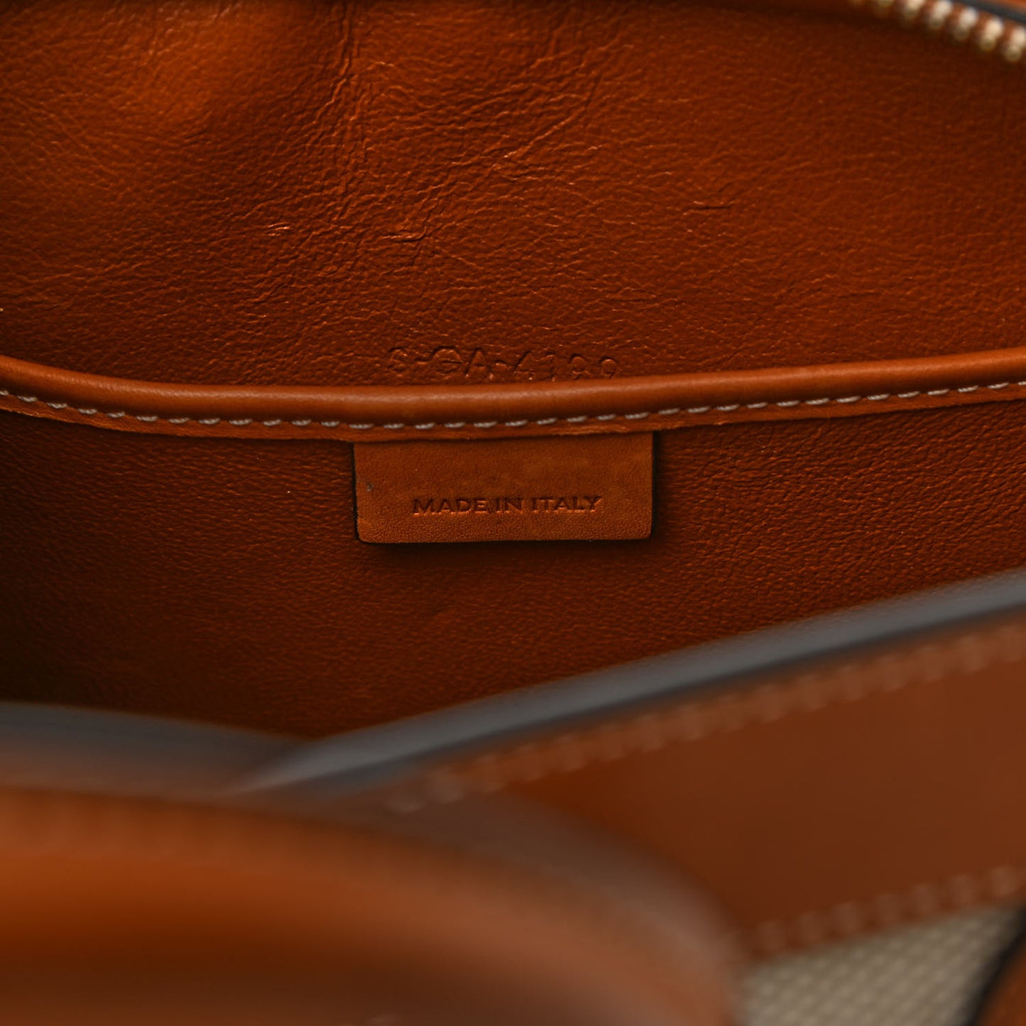 Textile Smooth Calfskin Nano Luggage Tan White