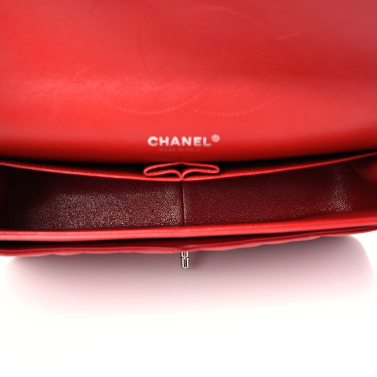 Chanel Lambskin Quilted Jumbo Double Flap Red 5 of 9
