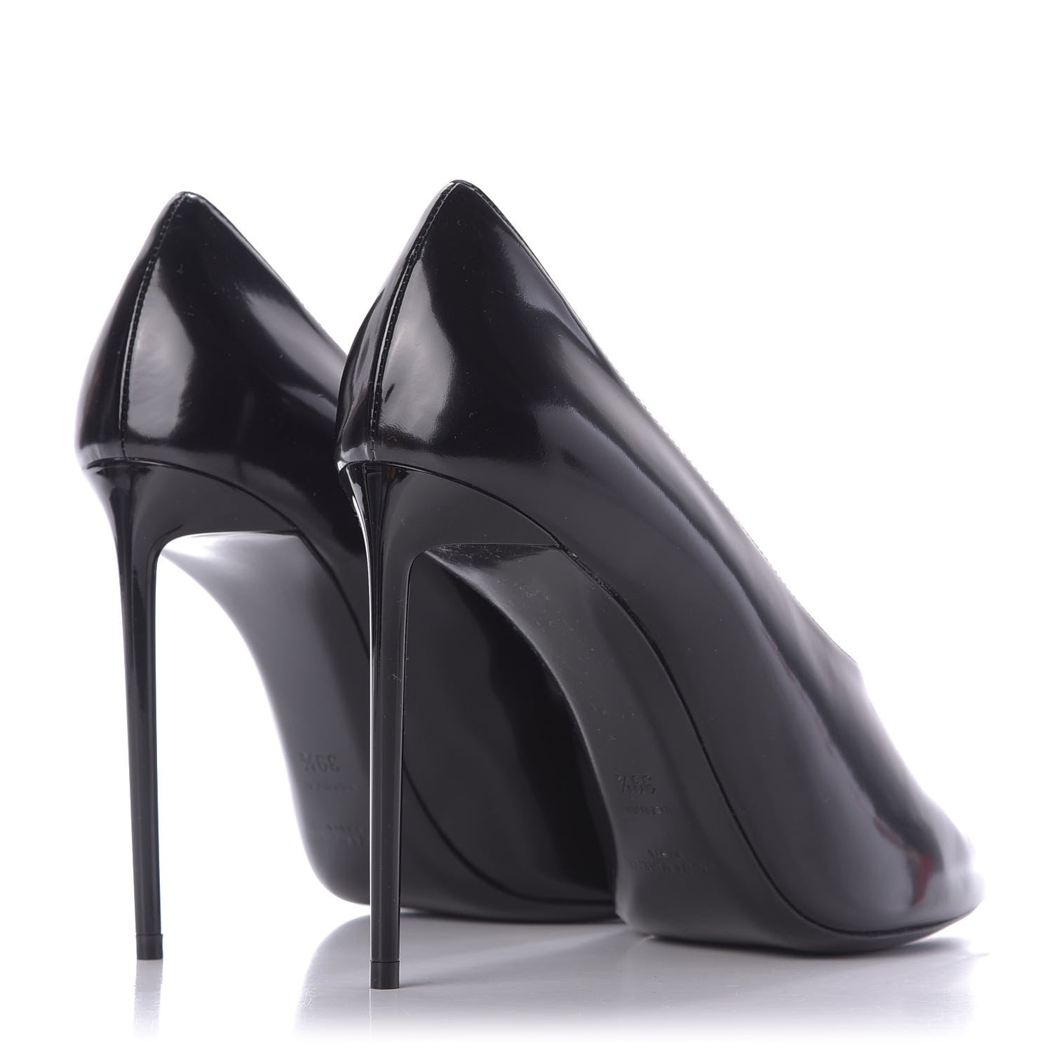 Saint Laurent Patent Calfskin Teddy High Vamp 105 Pumps 39.5 Black 4 of 10