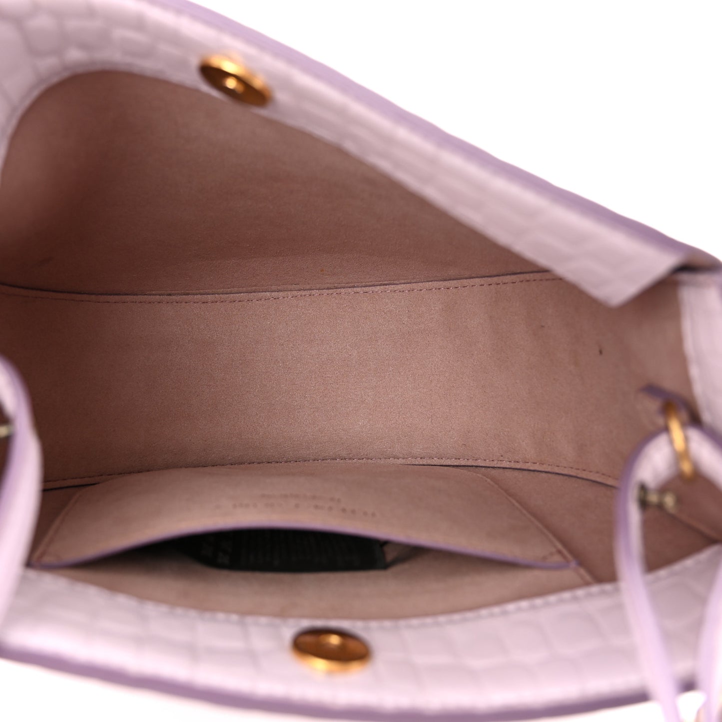 Eco Alter Crocodile Embossed Nappa Small Frayme Shoulder Bag Lilac