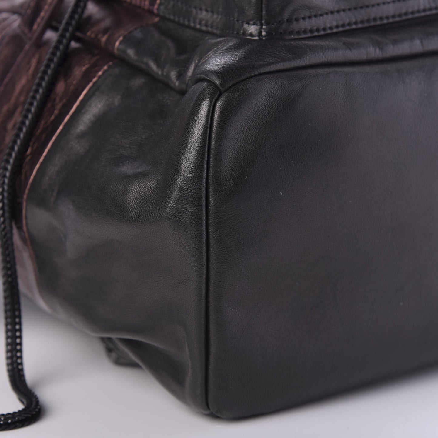 Calfskin Tumbler Colorblock Backpack Bronze Copper Black