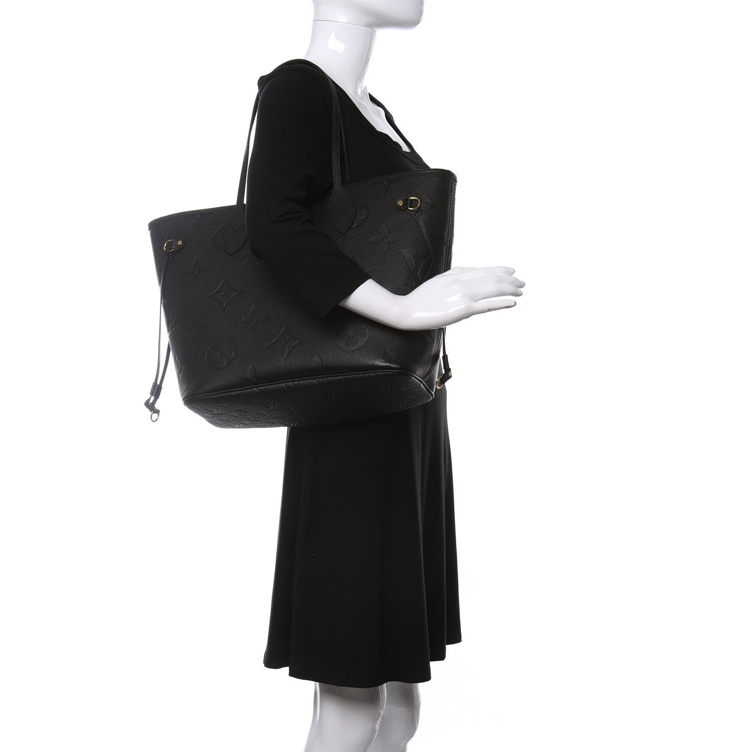 Louis Vuitton Empreinte Monogram Giant Neverfull MM Black 2 of 9