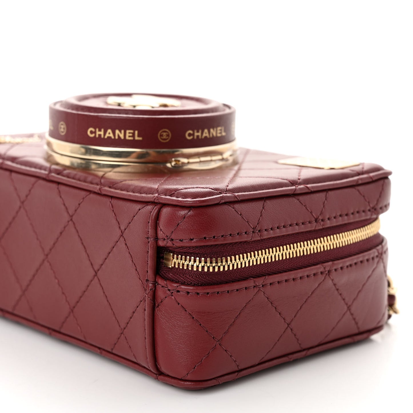 Lambskin Quilted Coco Click Bag Burgundy