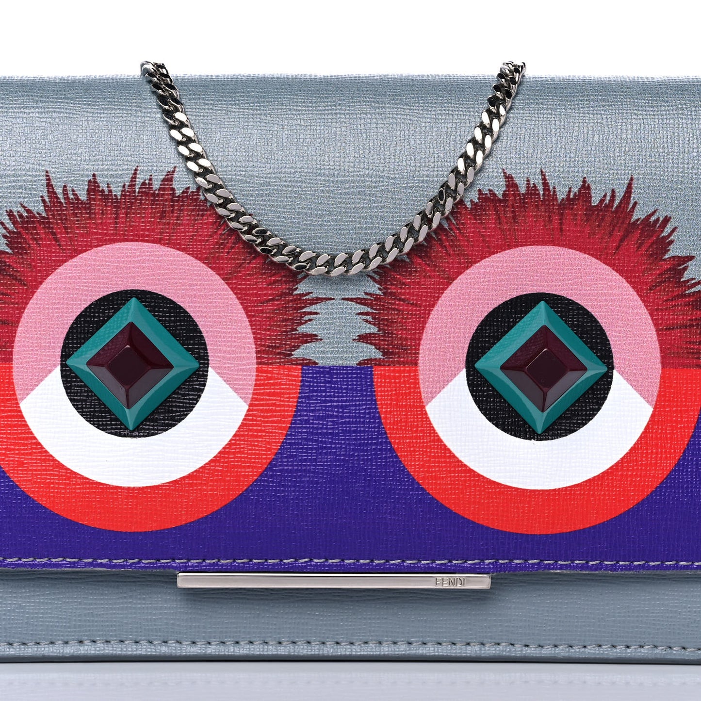 Vitello Elite Studded Hypnoteyes Tube Wallet On Chain Polvere Multicolor