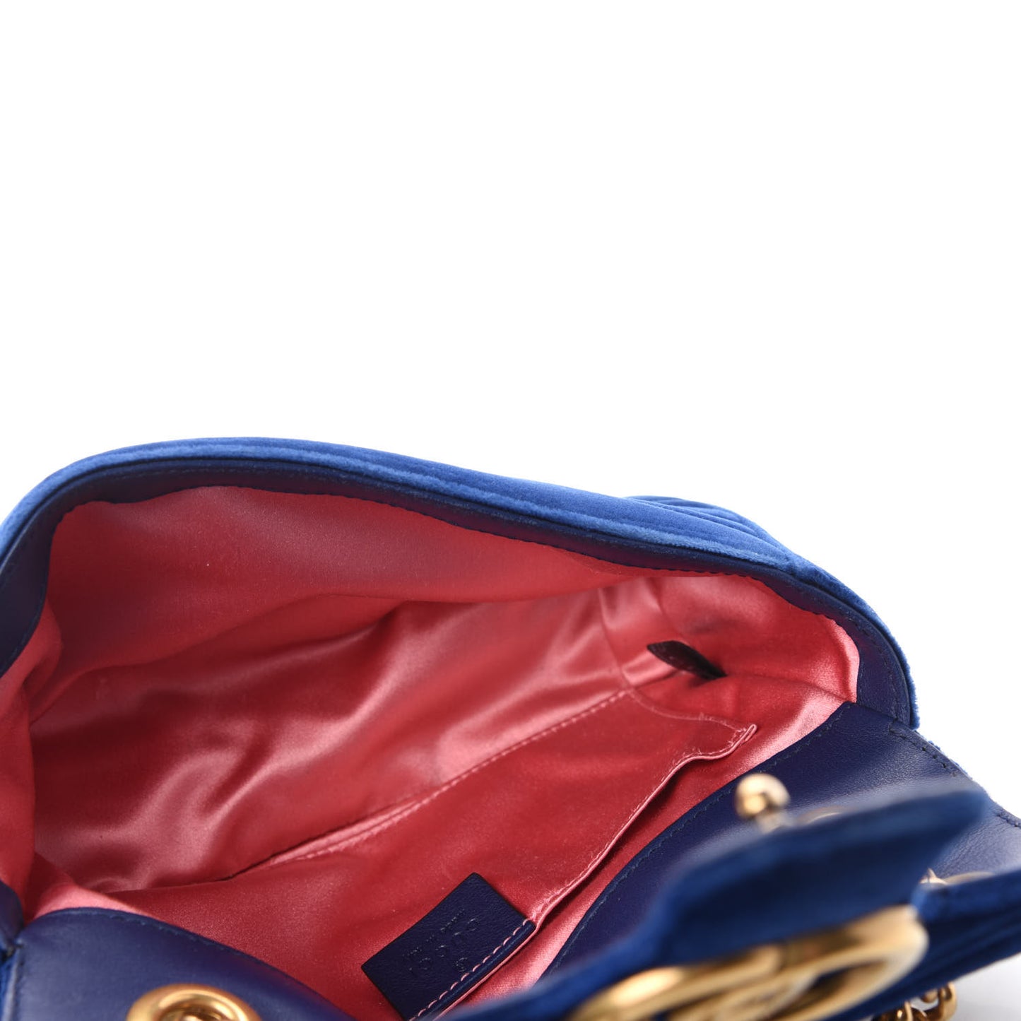 Velvet Matelasse Mini GG Marmont Shoulder Bag Cobalt Blue