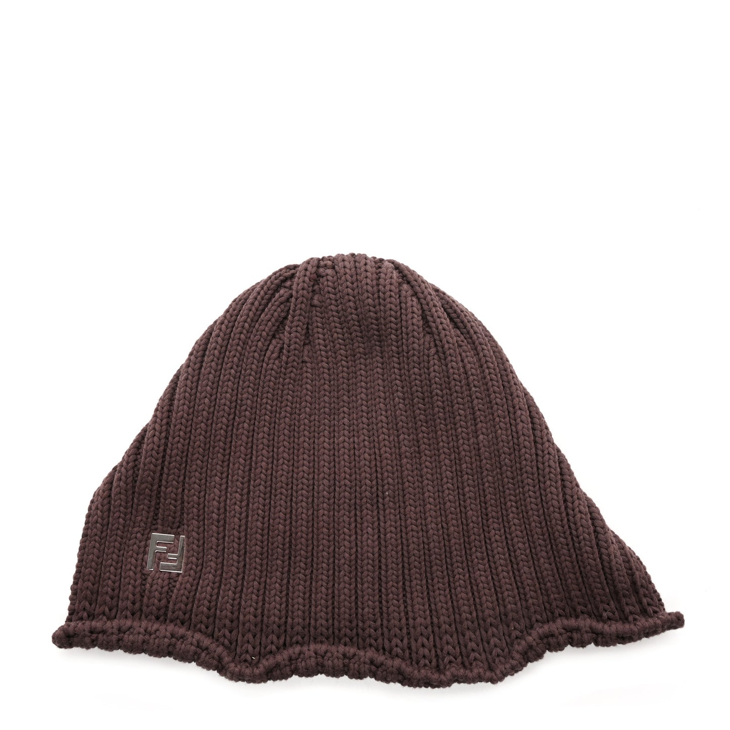 Cotton Knit Beanie Hat Brown