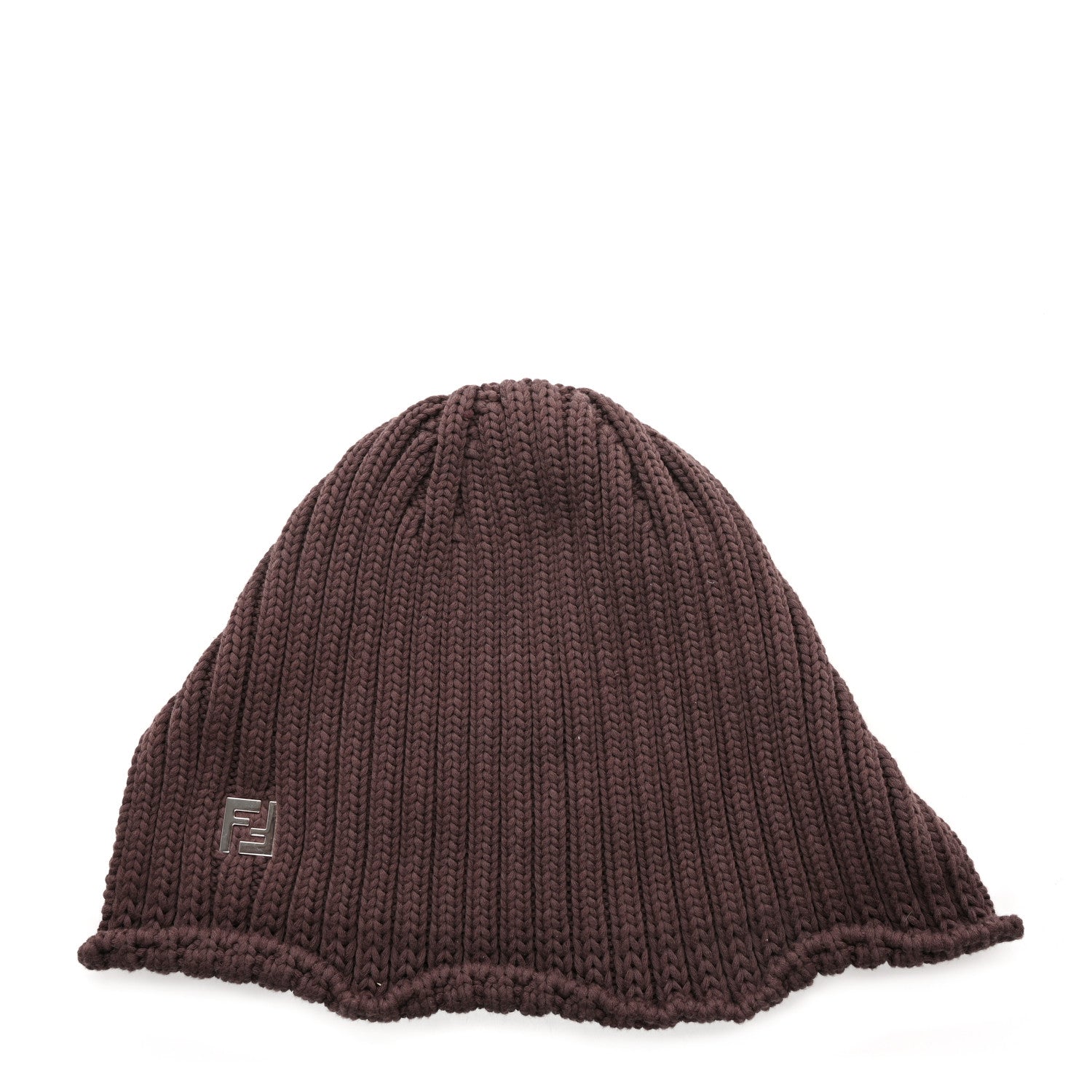 Fendi Cotton Knit Beanie Hat Brown 3 of 5