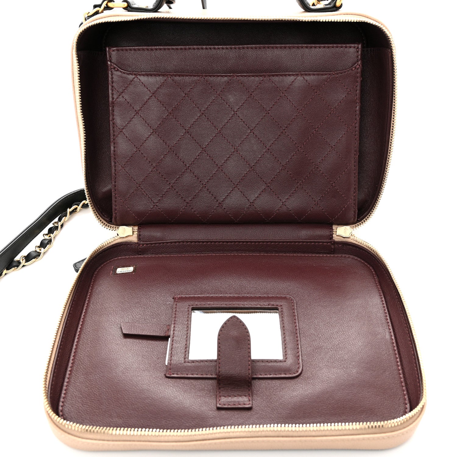 Chanel Caviar Quilted Large CC Filigree Vanity Case Beige Black 5 of 12