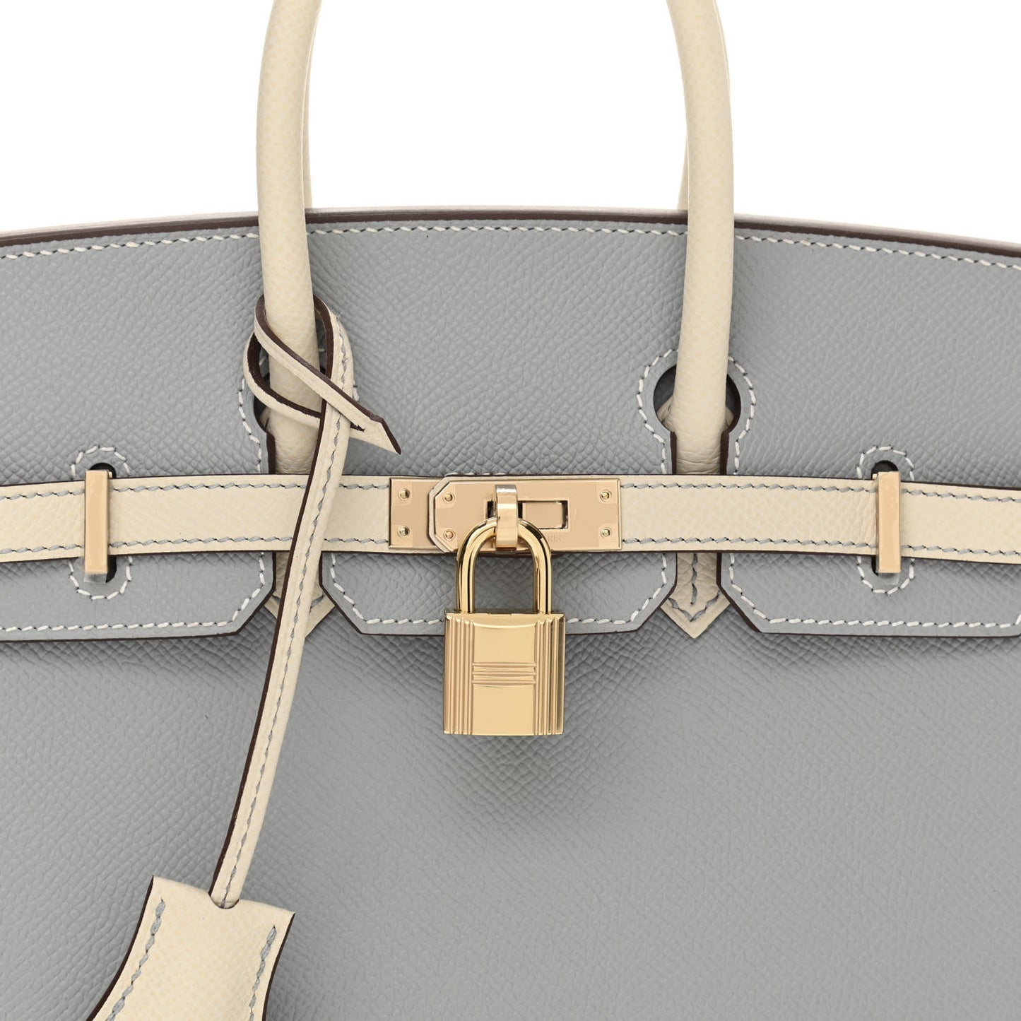 Epsom Horseshoe Birkin Sellier 25 Bleu Glacier Nata