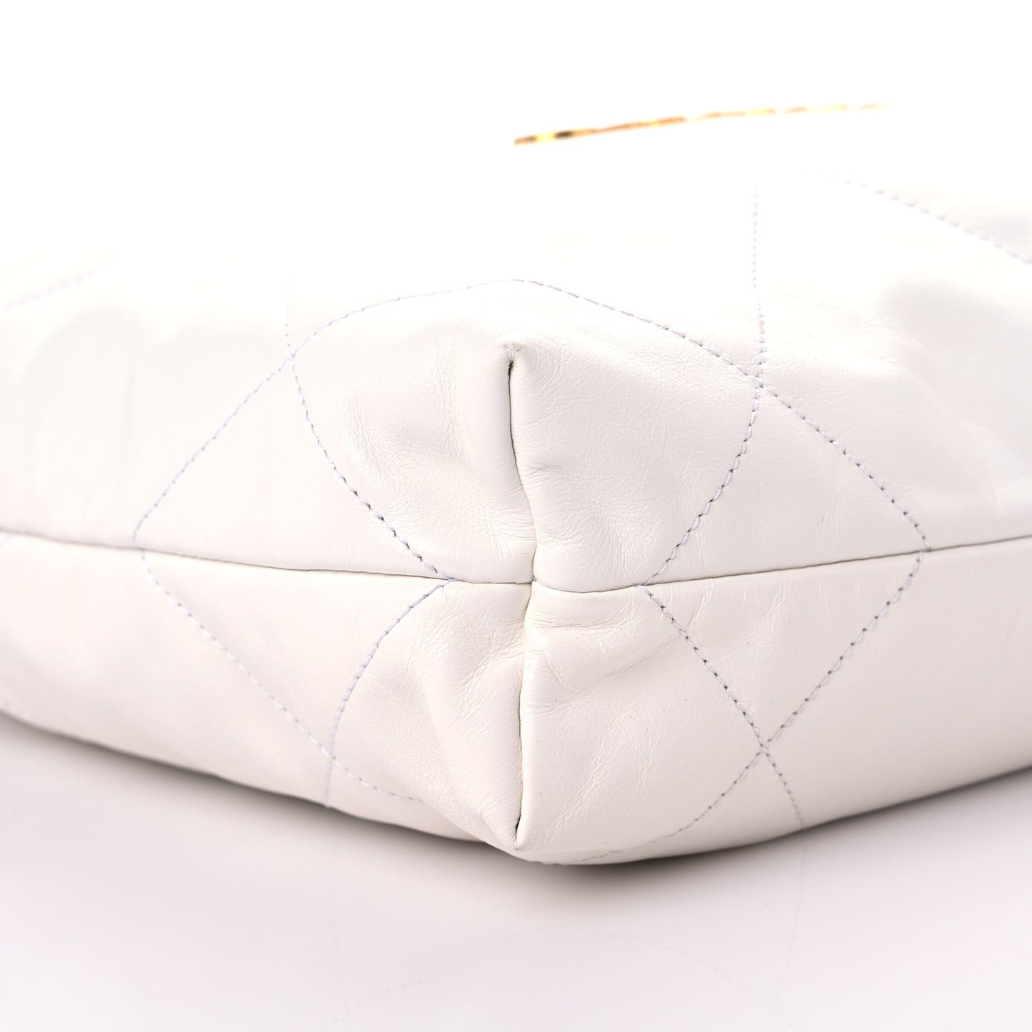 Shiny Calfskin Quilted Small Chanel 22 White