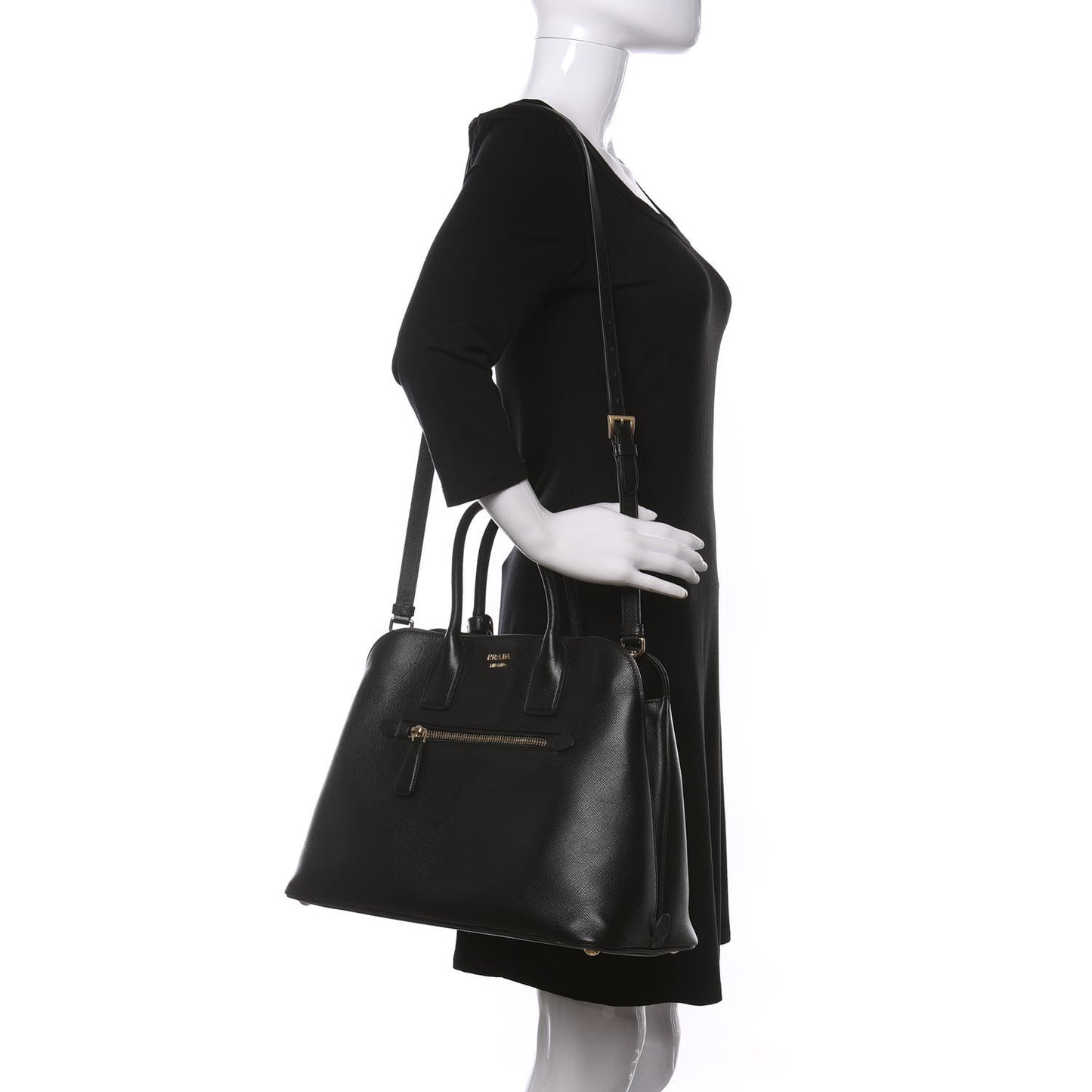 Saffiano Cuir Open Promenade Tote Black
