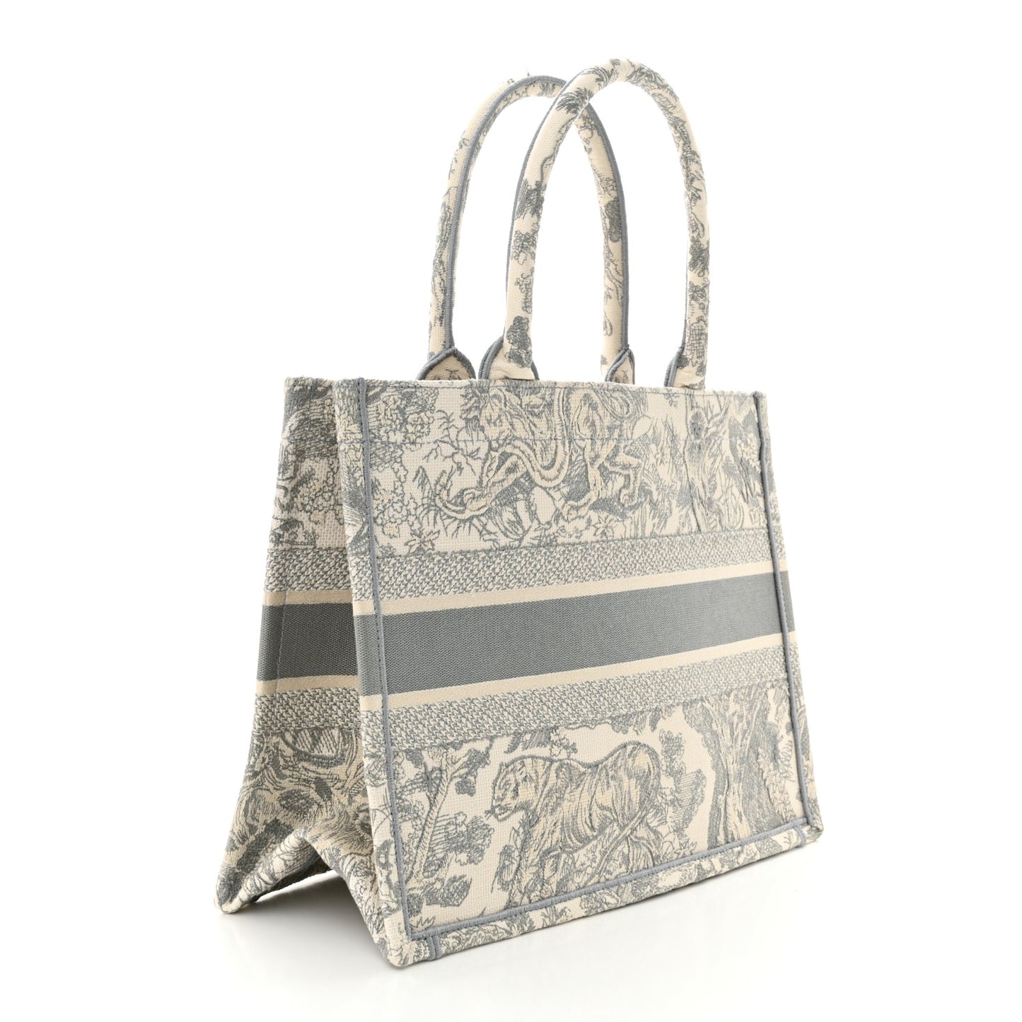 Canvas Embroidered Medium Dioriviera Toile De Jouy Book Tote Gray