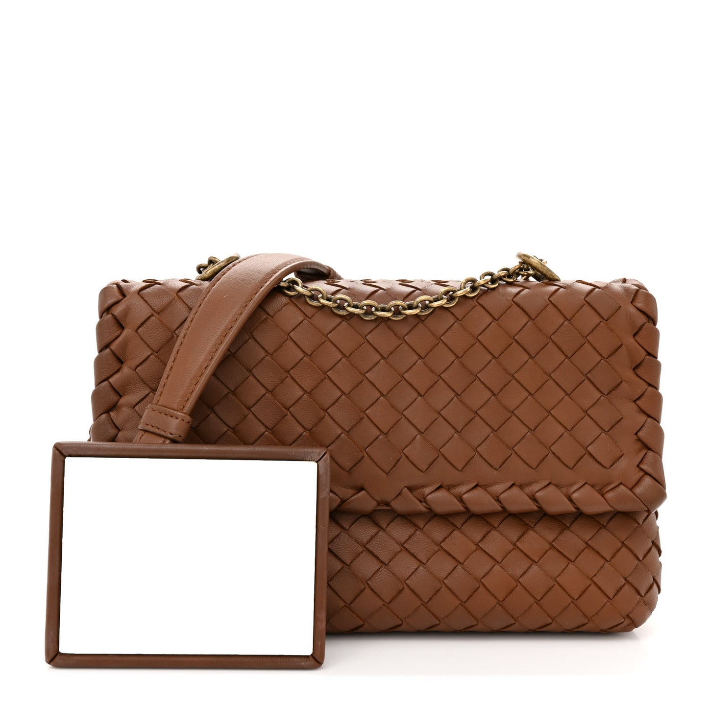 Nappa Intrecciato Baby Olimpia Shoulder Bag Ebano