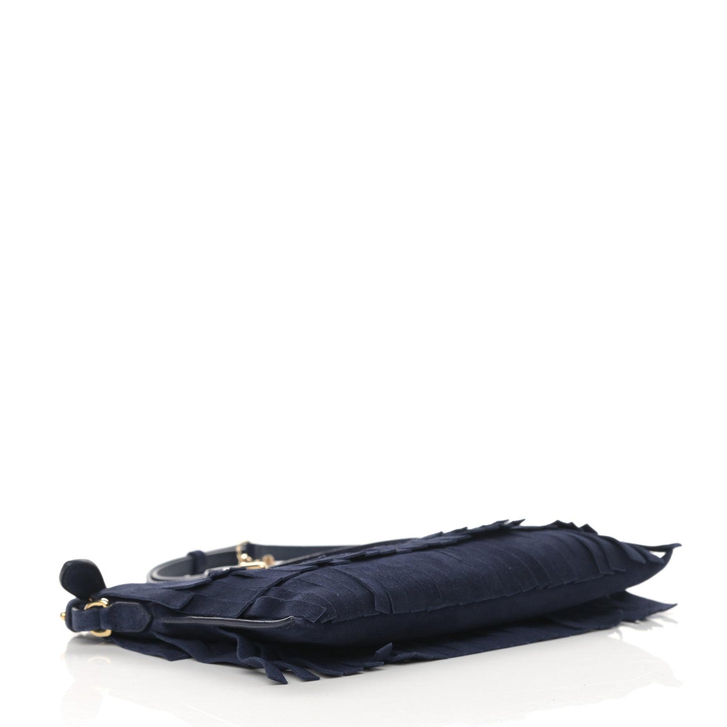 Suede Fringe Peyton Crossbody Clutch Bag Blue