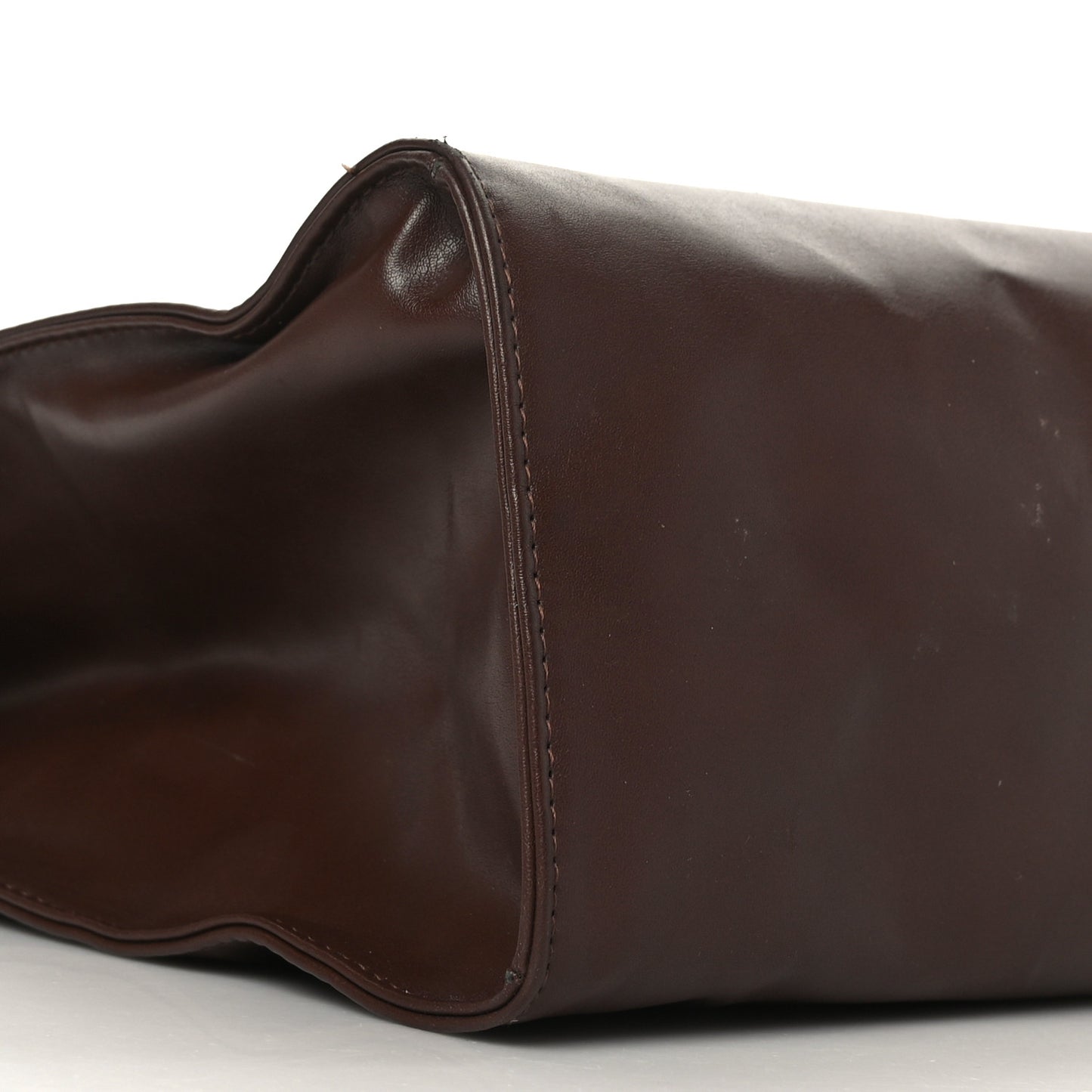 Vegan Leather Medium Shopping Bag Dark Brown
