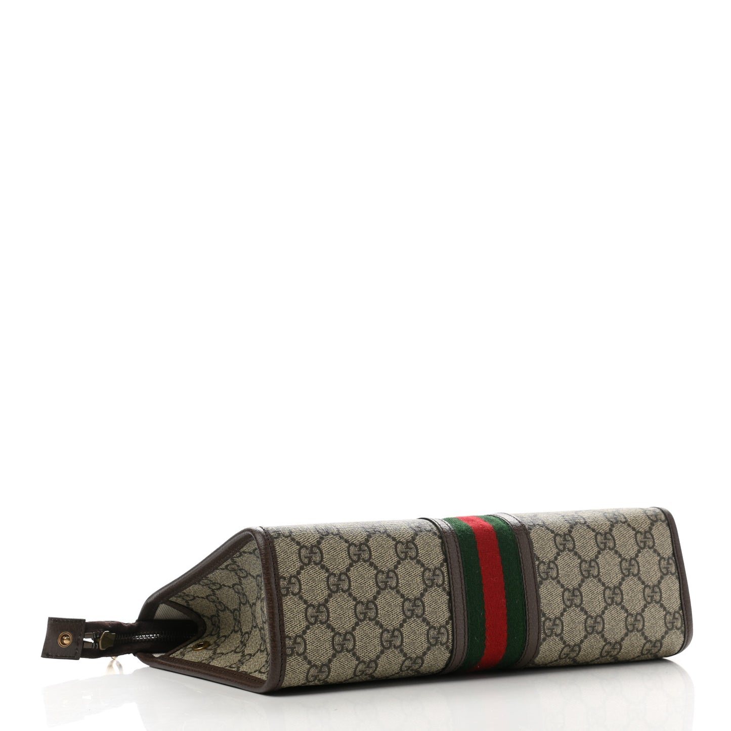 GG Supreme Monogram Web Toiletry Case Brown