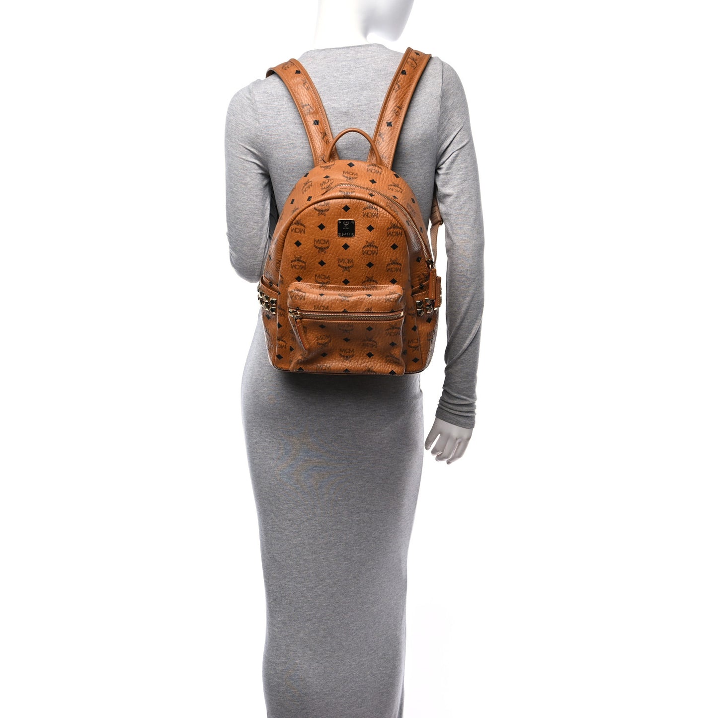 Visetos Small Side Stud Stark Backpack Cognac