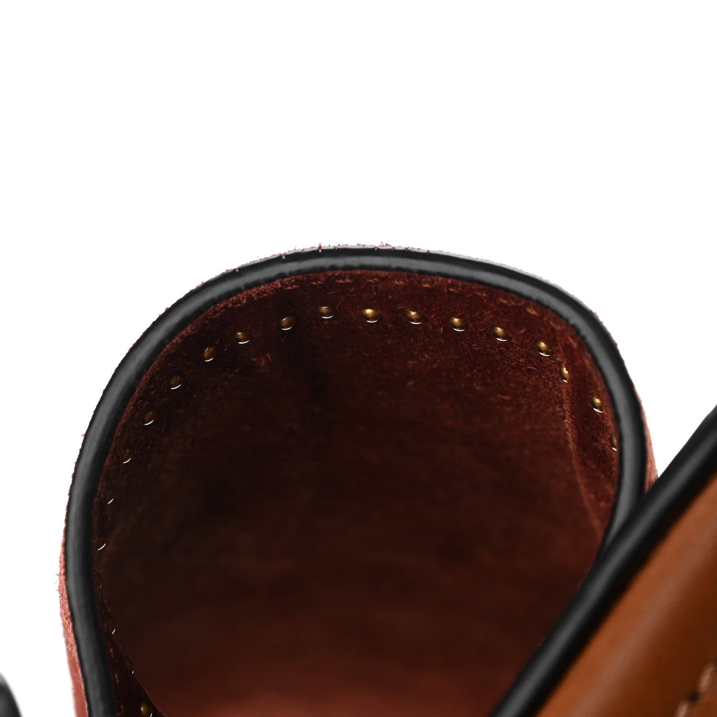 Suede Calfskin Studded Small Faye Shoulder Bag Brown