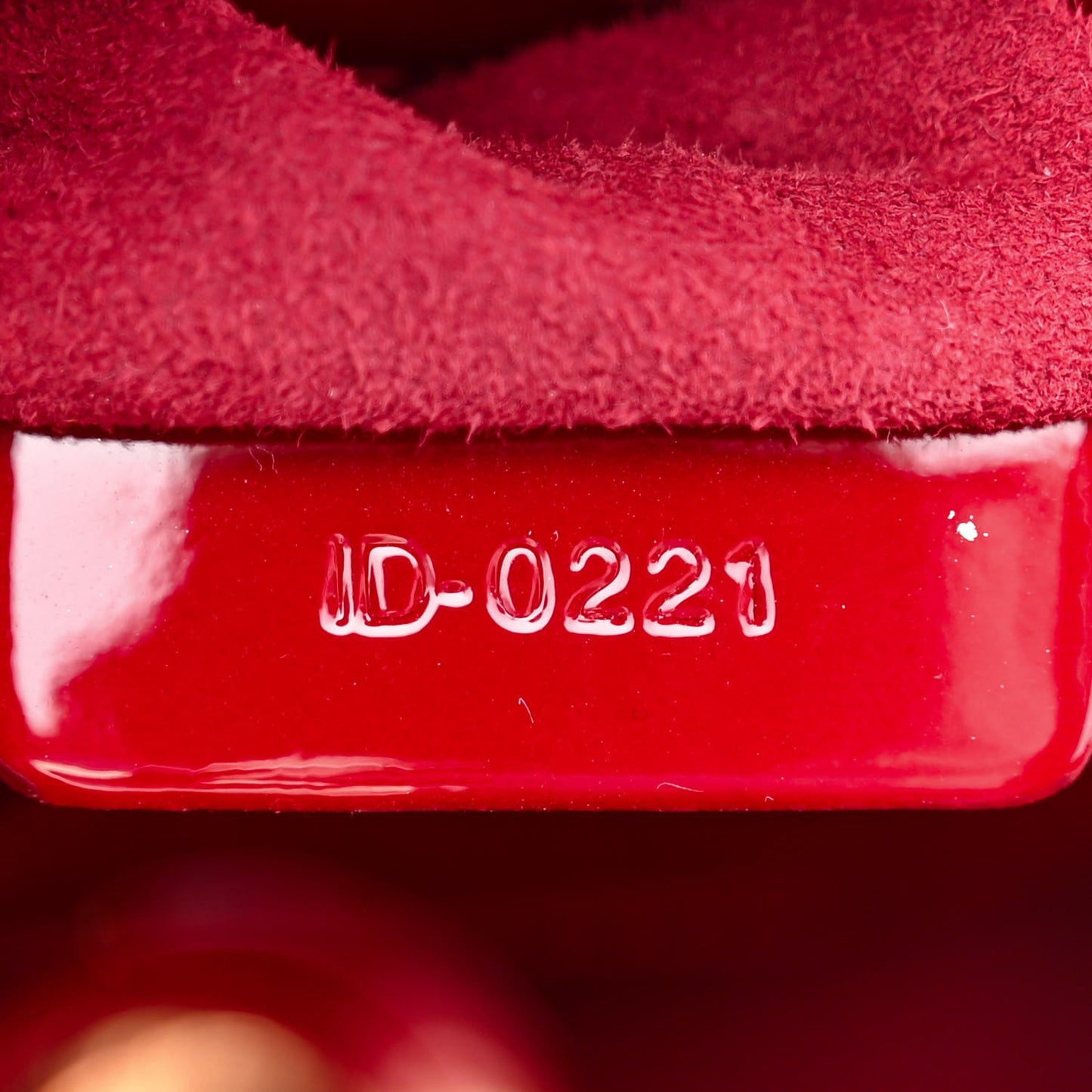 CHRISTIAN DIOR Patent Cannage Mini Lady Dior Red