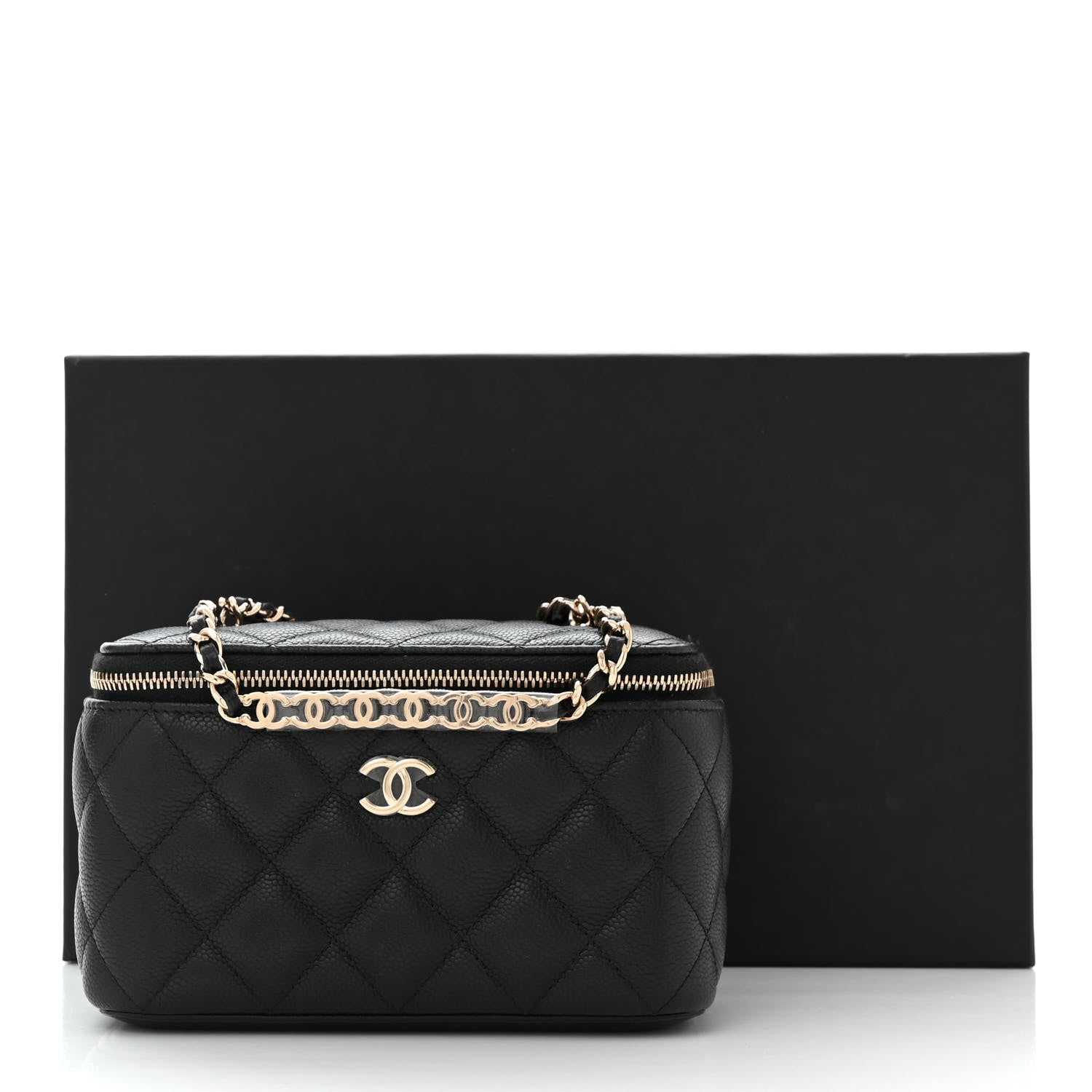 Chanel Caviar Quilted Small Tiny CC Vanity Case With Chain Black 12 of 12