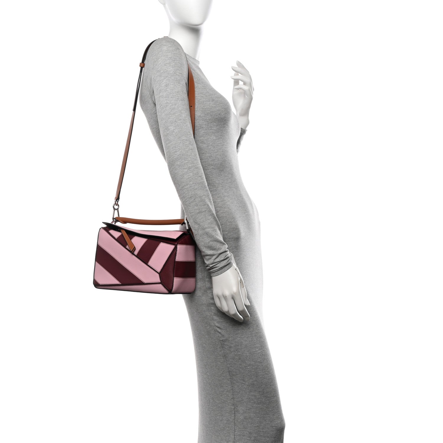 Loewe Calfskin Rugby Small Puzzle Bag Wine Pastel Pink 2 of 11