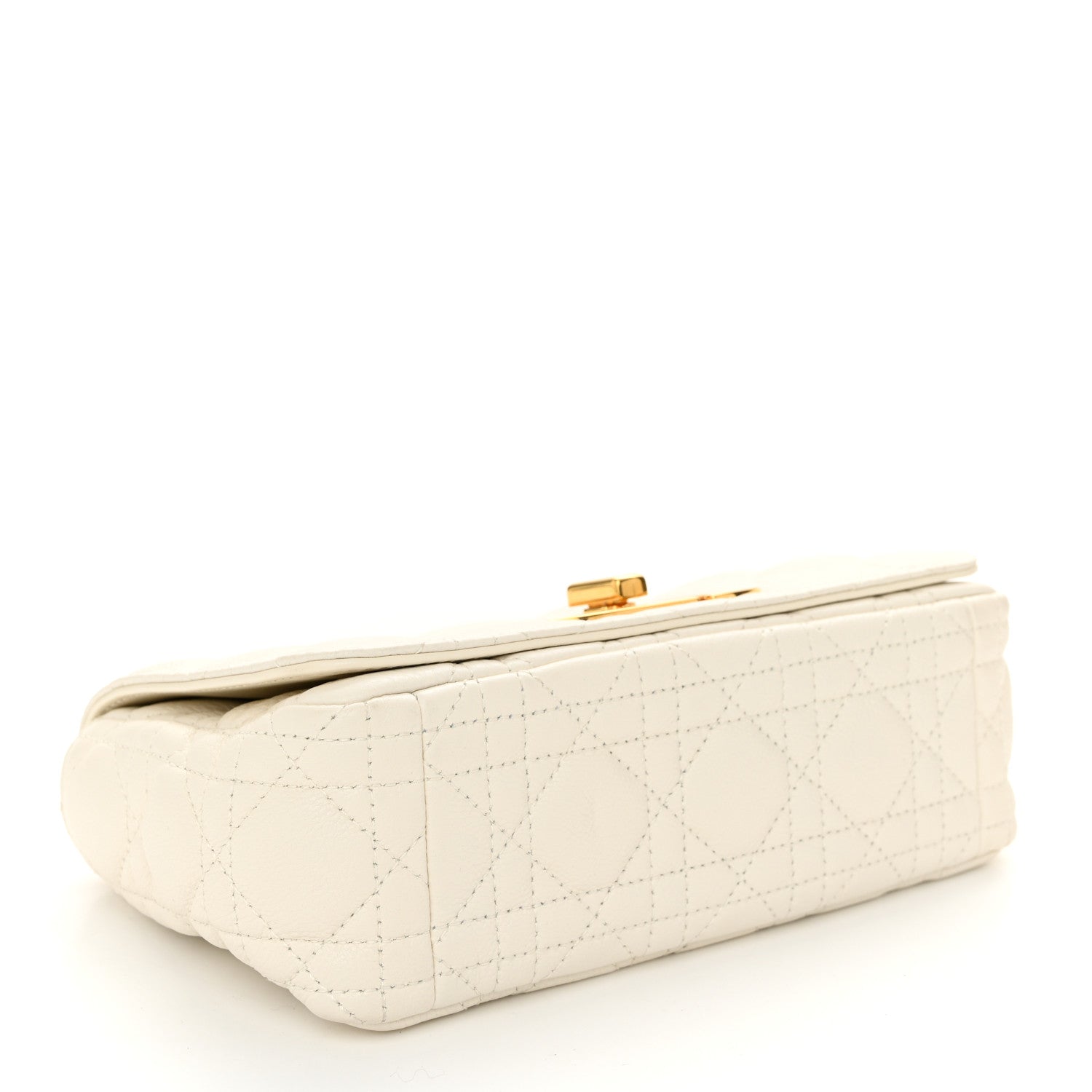 Christian Dior Calfskin Cannage Small Caro Bag Ivory 4 of 10