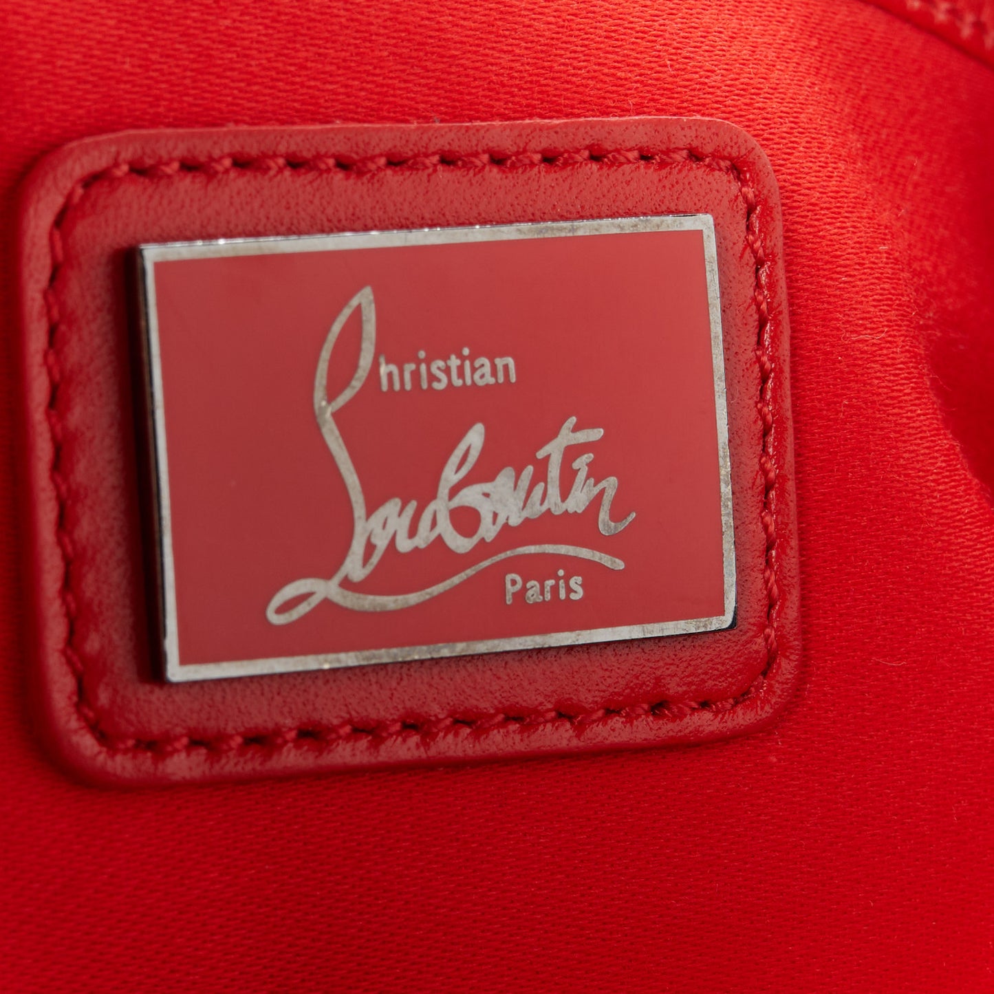 Patent Degrade Loubiposh Spiked Clutch Nude Black