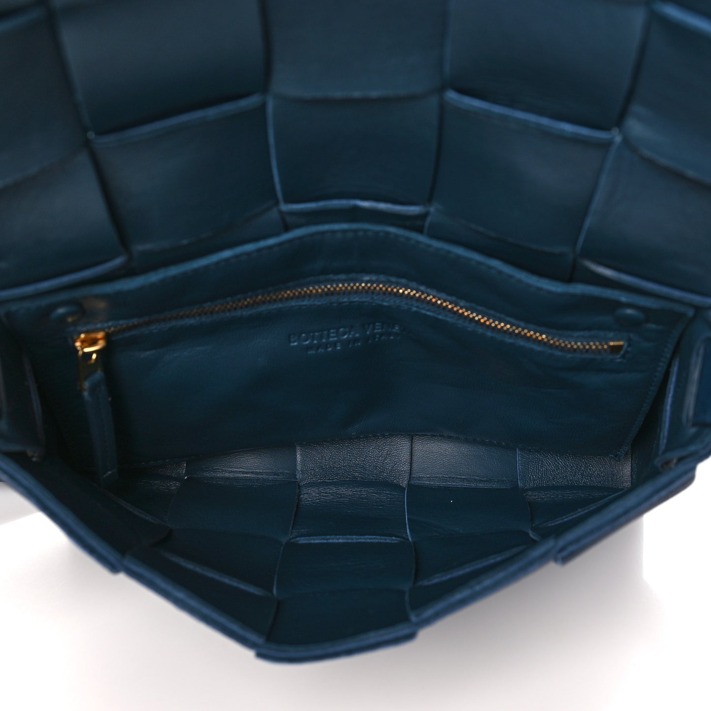 Grained Calfskin Maxi Intrecciato Cassette Crossbody Bag Deep Blue